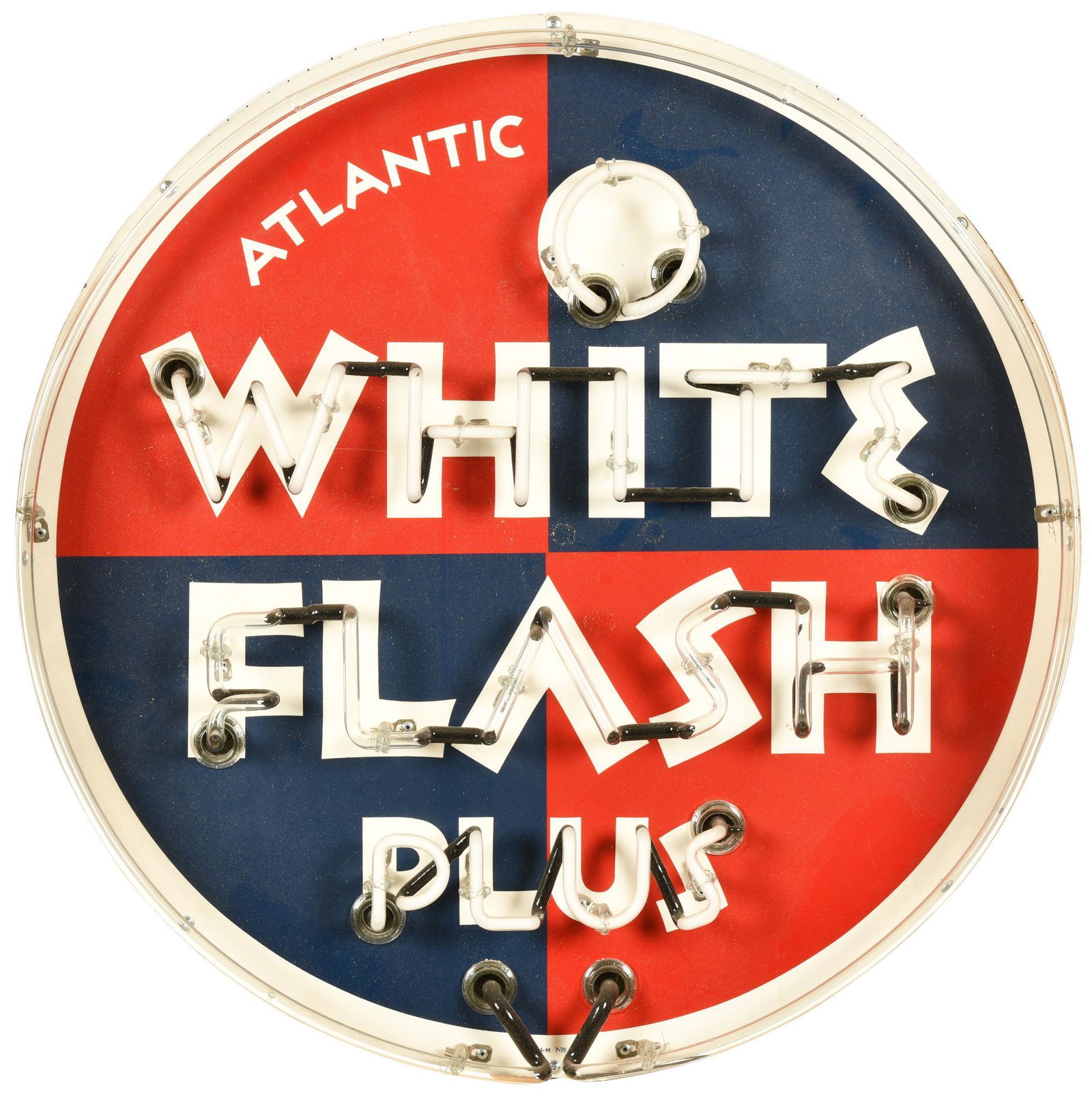Atlantic White Flash Plus Metal Sign w/Neon Added (1 of 3)