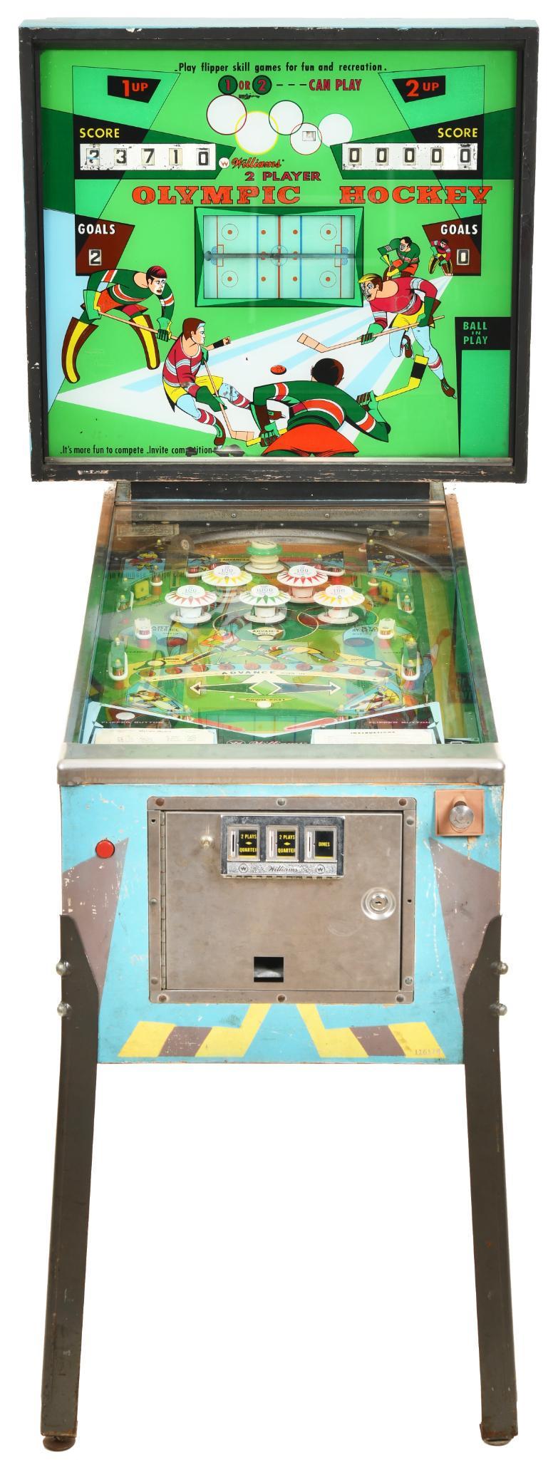 Williams "Olympic Hockey" Coin-Op Pin Ball Machine, (1 of 8)
