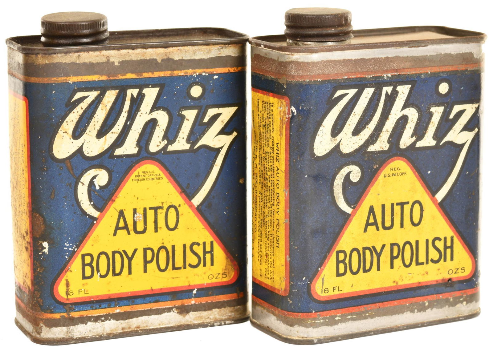 2-Whiz Auto Body Polish Flat Pint Metal Cans (1 of 2)