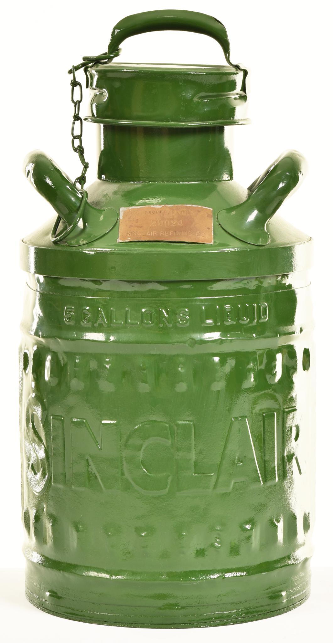 Embossed Sinclair Five Gallon Fuel Can w/Lid Restored (1 of 3)