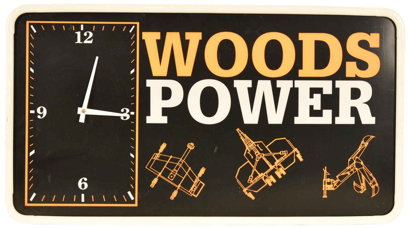 Woods Power (Equipment) Lighted Plastic Clock (1 of 3)