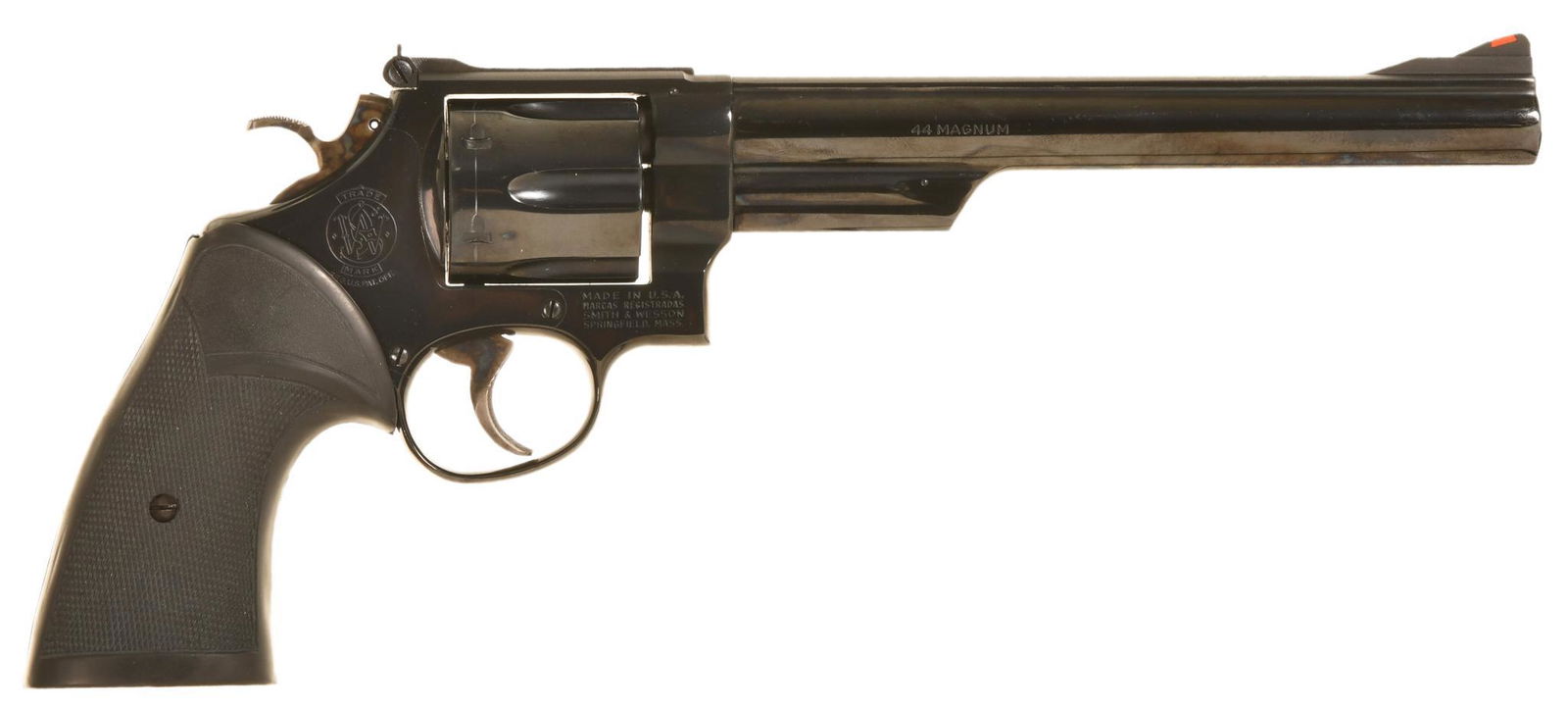 SMITH & WESSON MODEL 29-2 44 MAGNUM DOUBLE ACTION: 8 3/8" Barrel. 99.5% Blue With A Slight Turn Line. Pinned And Recessed. Appears Unfired. Comes In A Factory Presentation Hardwood Box With Papers And Tools. B2-L430