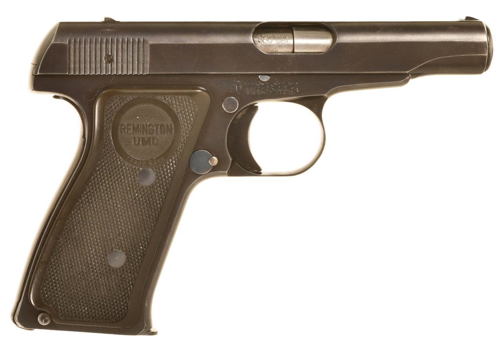 REMINGTON MODEL 51 .380 CALIBER SEMI AUTO PISTOL: Very Good Used Condition With 85% Blue And Intact Grips And One Magazine. Has A Clean Bore. Comes With Factory Box Which Is Very Tattered And Manual C&R Eligible B2-L420