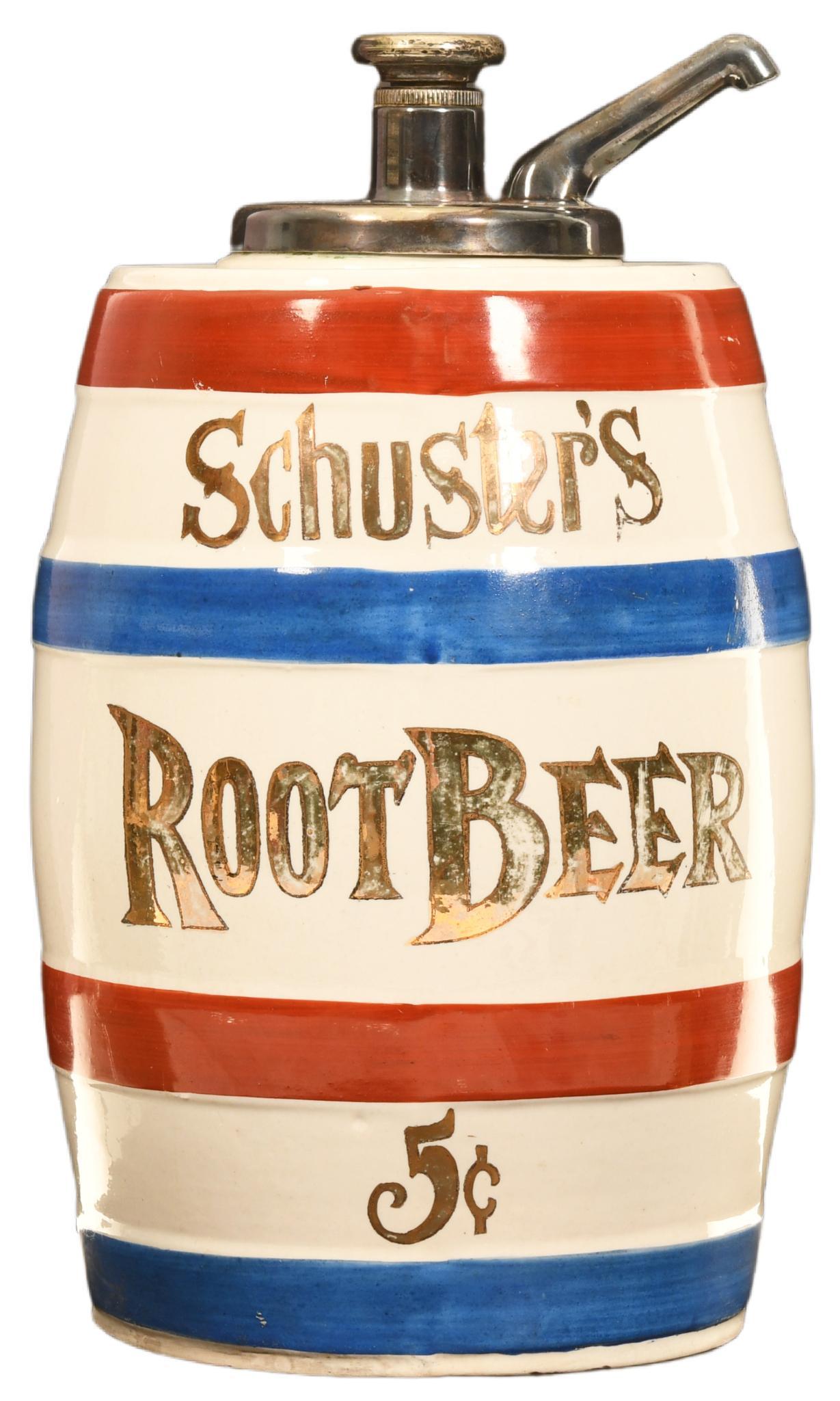 Schuster's Root Beer Ceramic Syrup Dispenser (1 of 2)