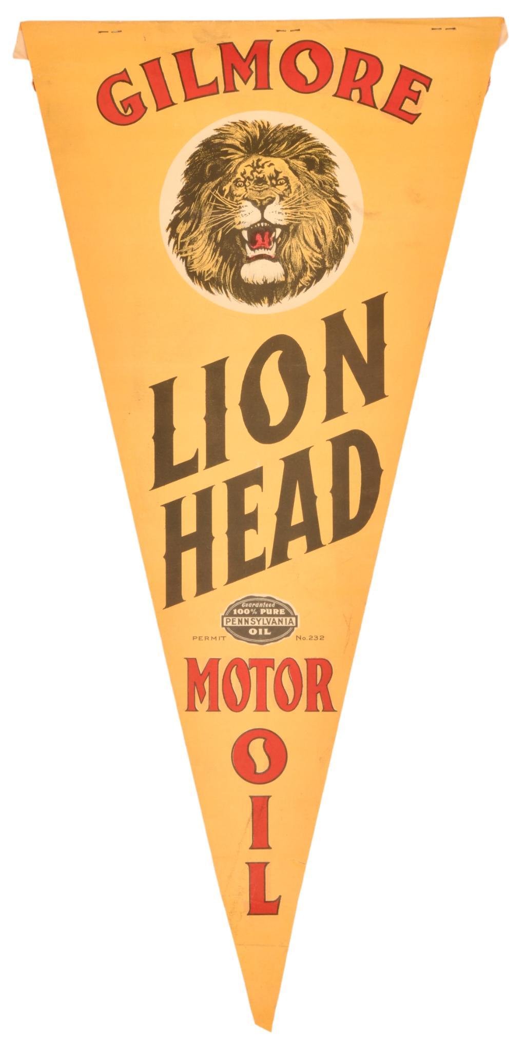 Gilmore Lion Head Motor Oil w/Logo (yellow) Paper (1 of 2)