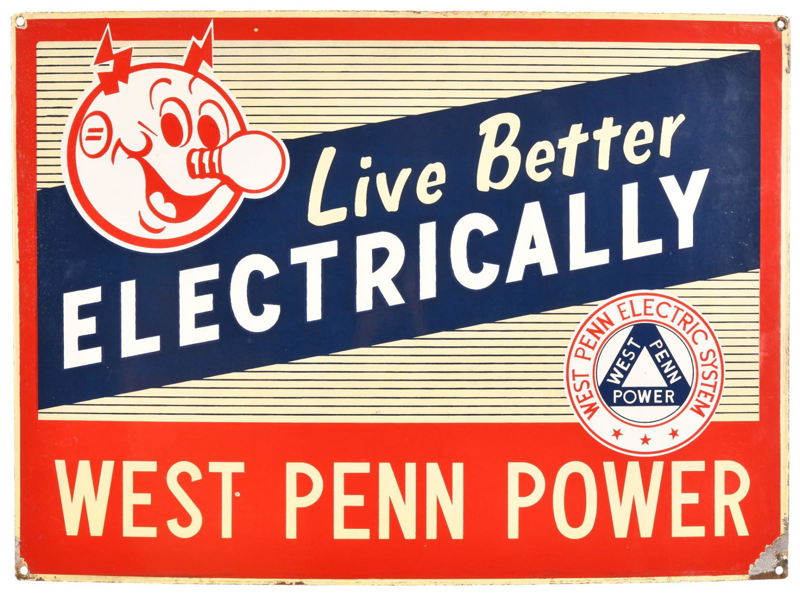West Penn Electric System w/Logo Porcelain Sign (1 of 2)