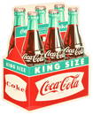 Coca-Cola King Size Six Pack Metal Sign