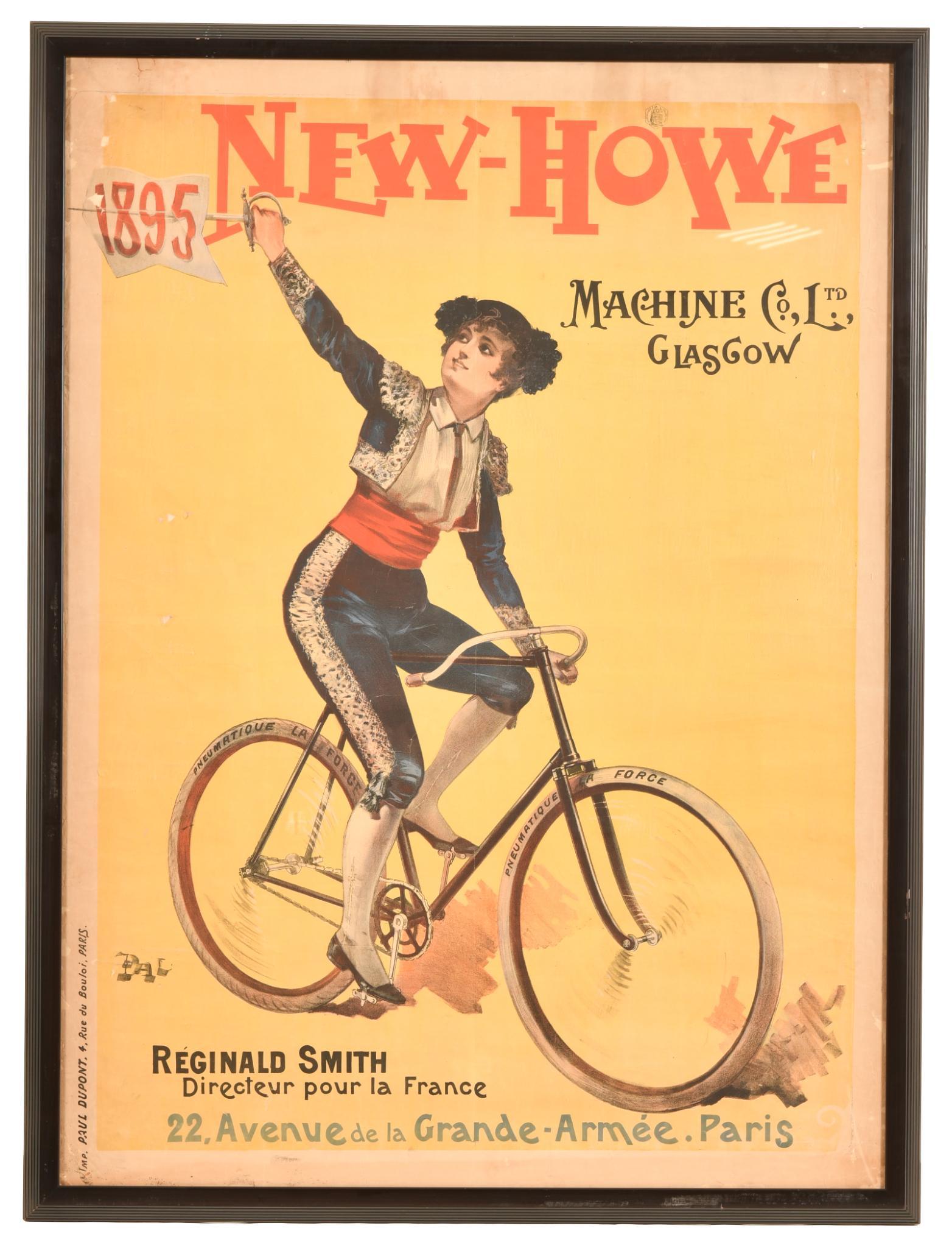 1895 New-Howe Machine Co. LTD Glasgow (Bicycle) Poster (1 of 2)
