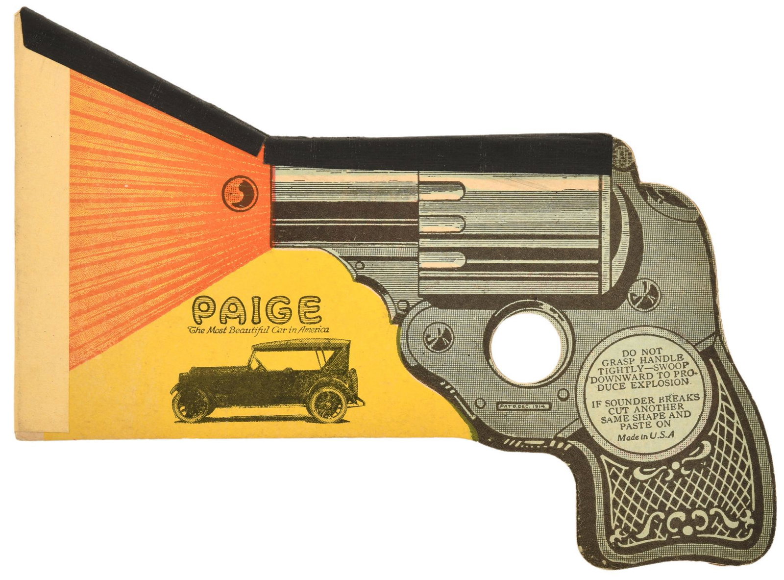 Paige Automobile Paper Gun: All in good condition, 7"x8", rated 8.75