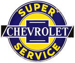 Super Chevrolet Service (small) Porcelain Sign w/Black