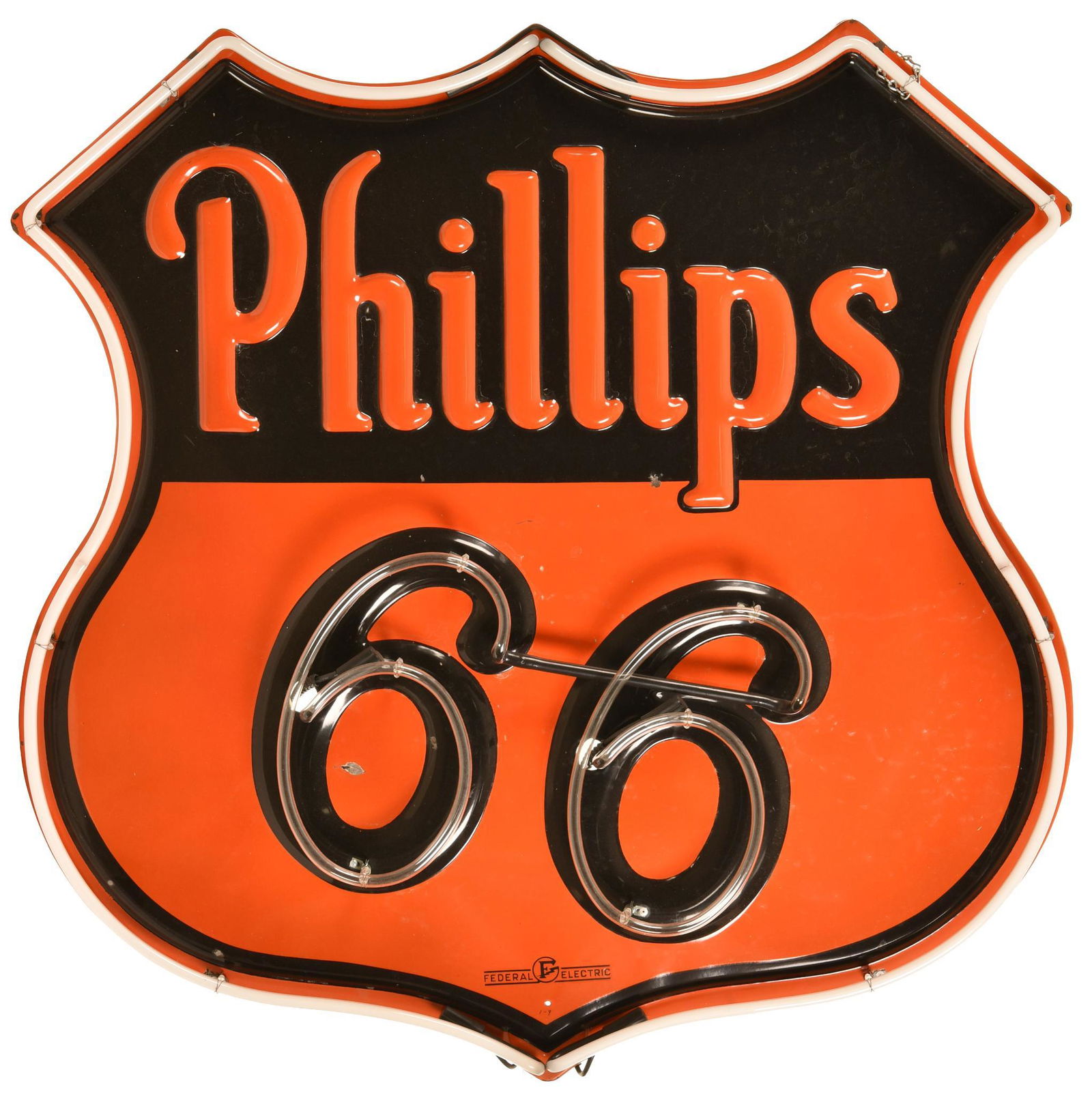 Phillips 66 (red & black) Porcelain Neon Sign (1 of 3)