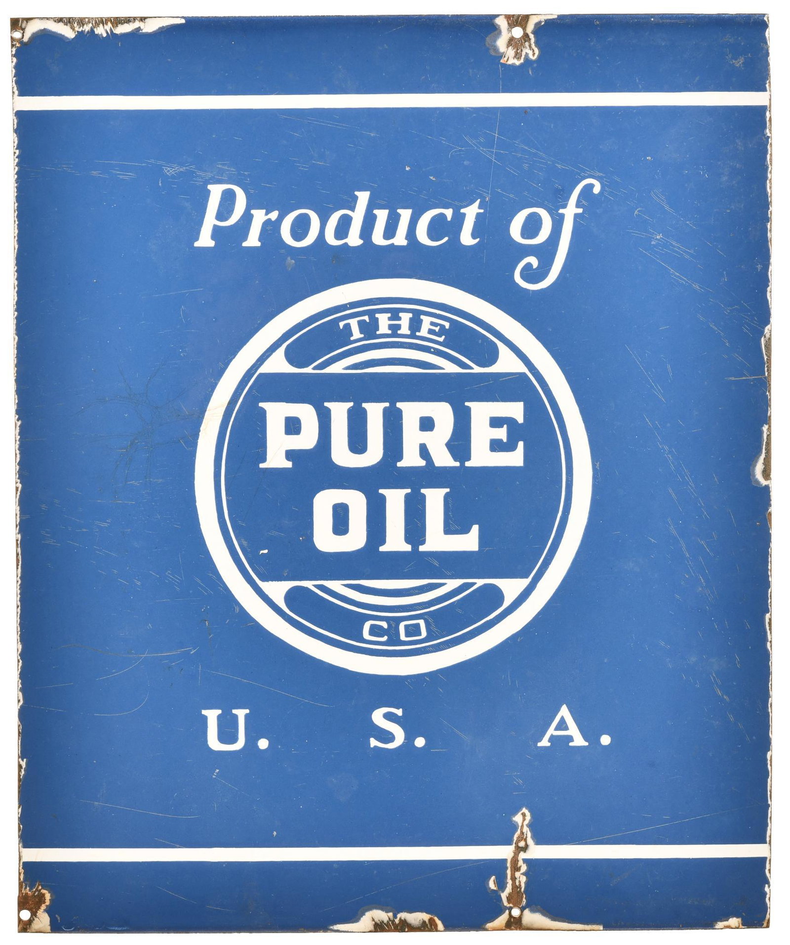 Product of The Pure Oil Co. U.S.A. Porcelain Sign (1 of 2)