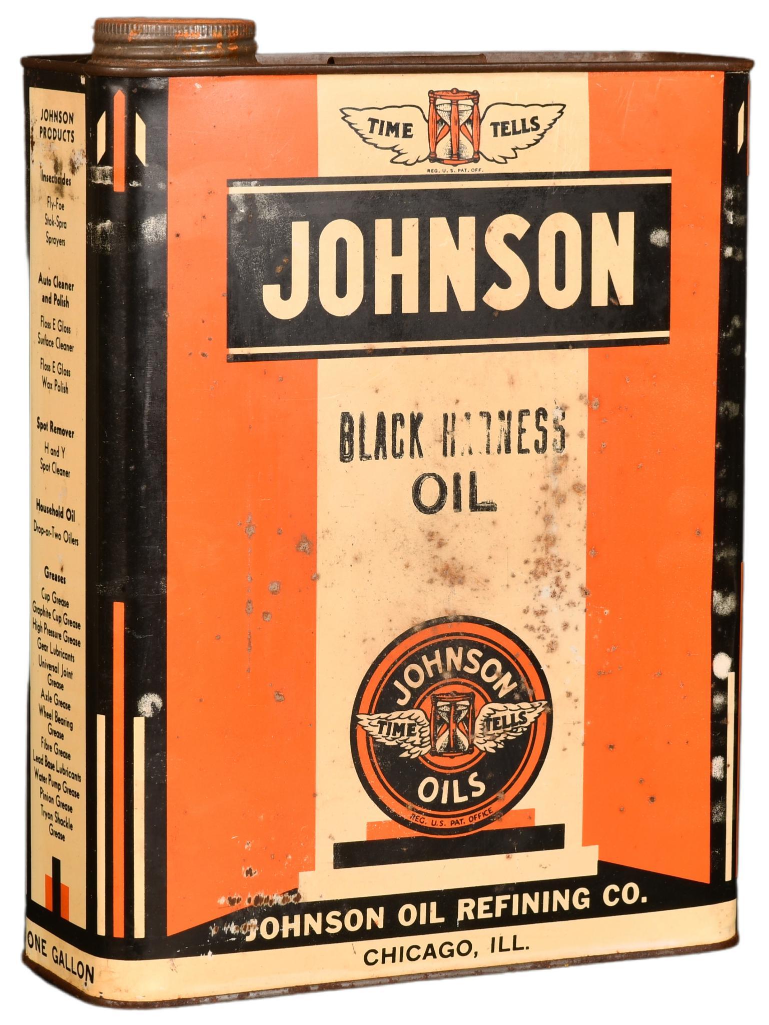 Johnson Black Harness Oil w/Logo One Gallon Flat Metal (1 of 2)