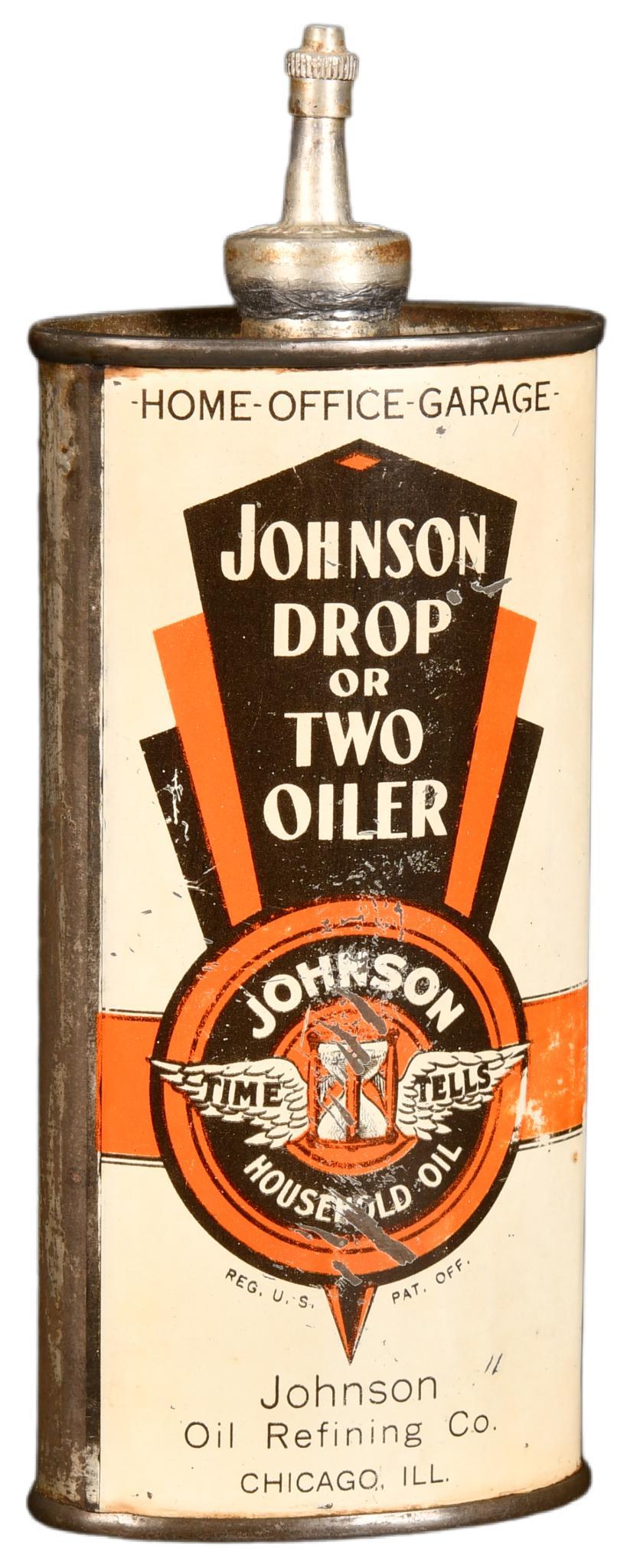 Johnson Household Oil Handy Oiler Metal Can (1 of 2)