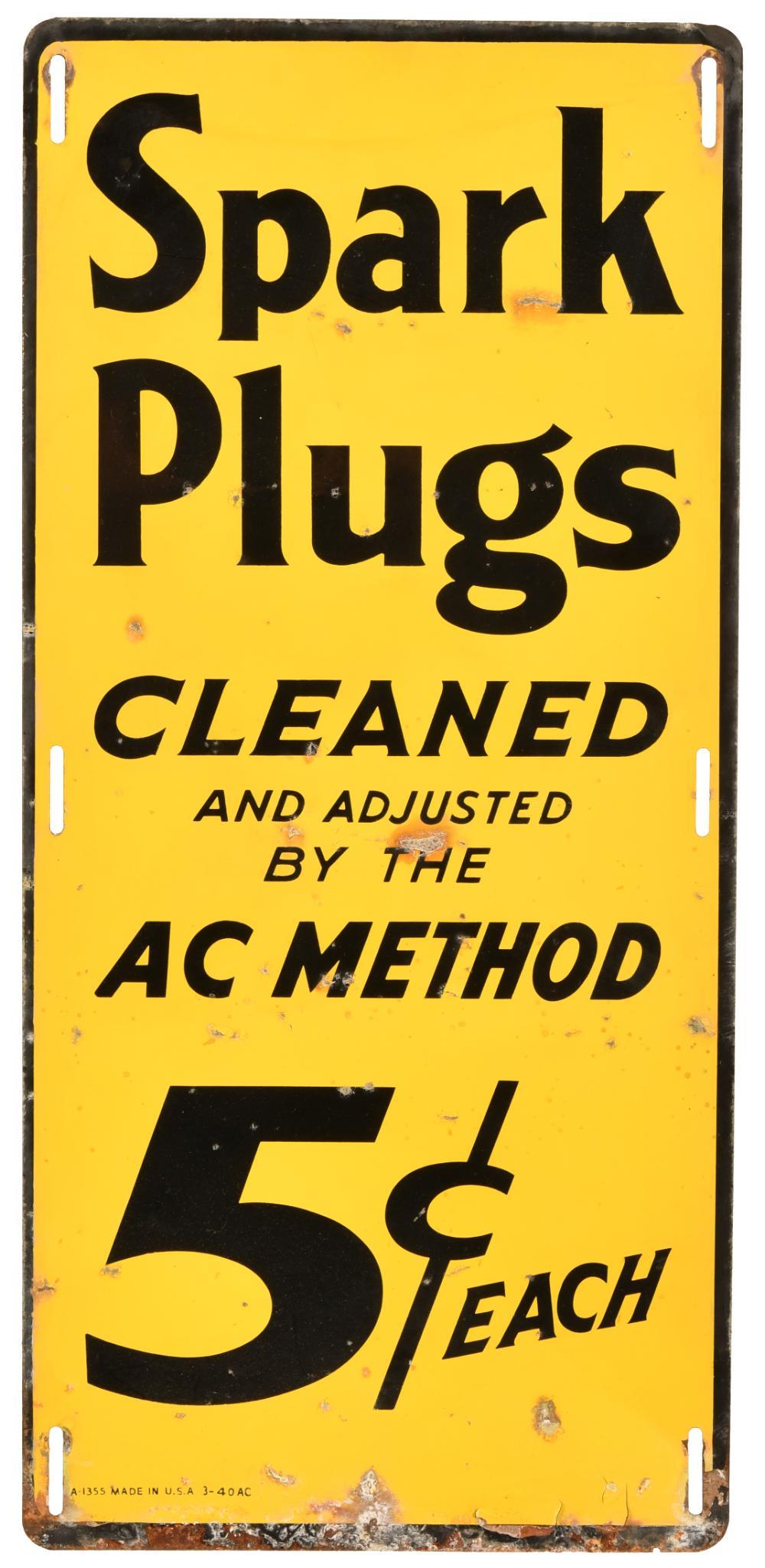 AC Method Spark Plugs Cleaned Metal Sign (1 of 2)