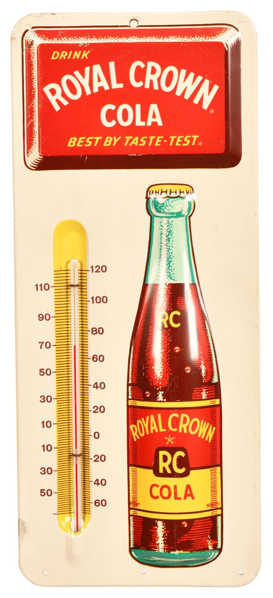 Drink Royal Crown Cola w/Bottle Metal Thermometer (1 of 2)