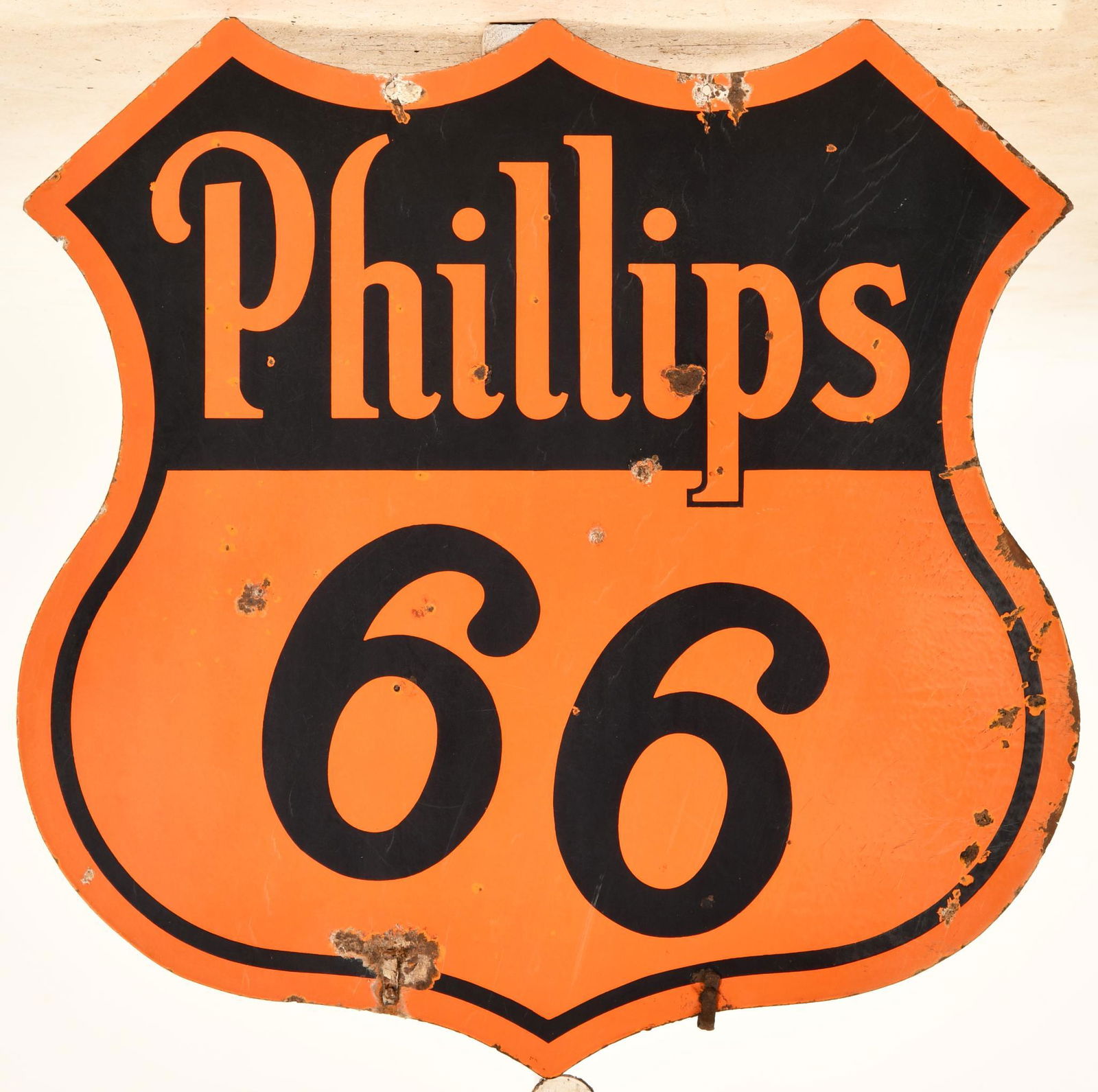 Phillips 66 (orange & black) Porcelain Sign (48") (1 of 2)