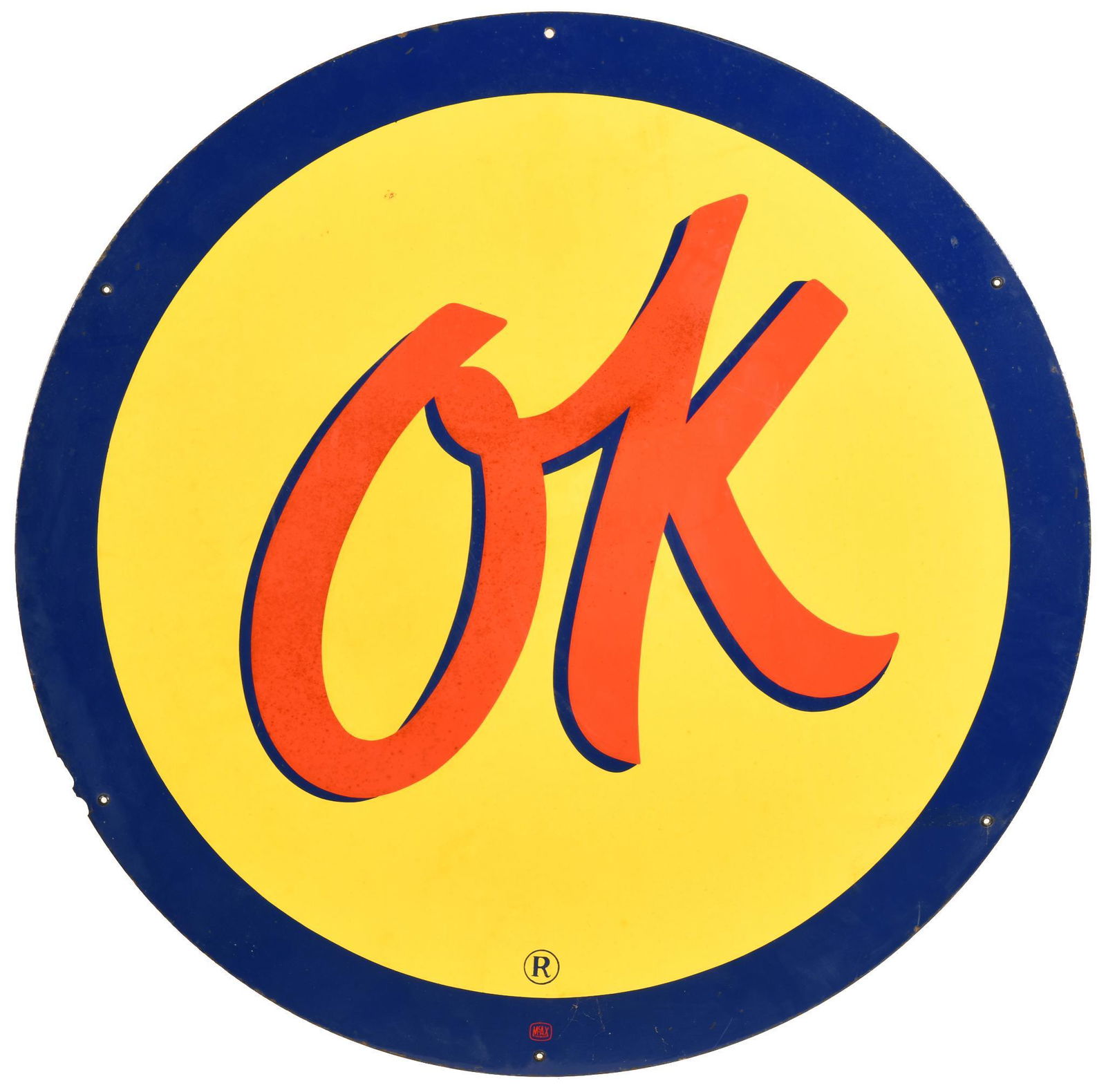 (Chevrolet) Ok Porcelain Sign (36") (1 of 2)