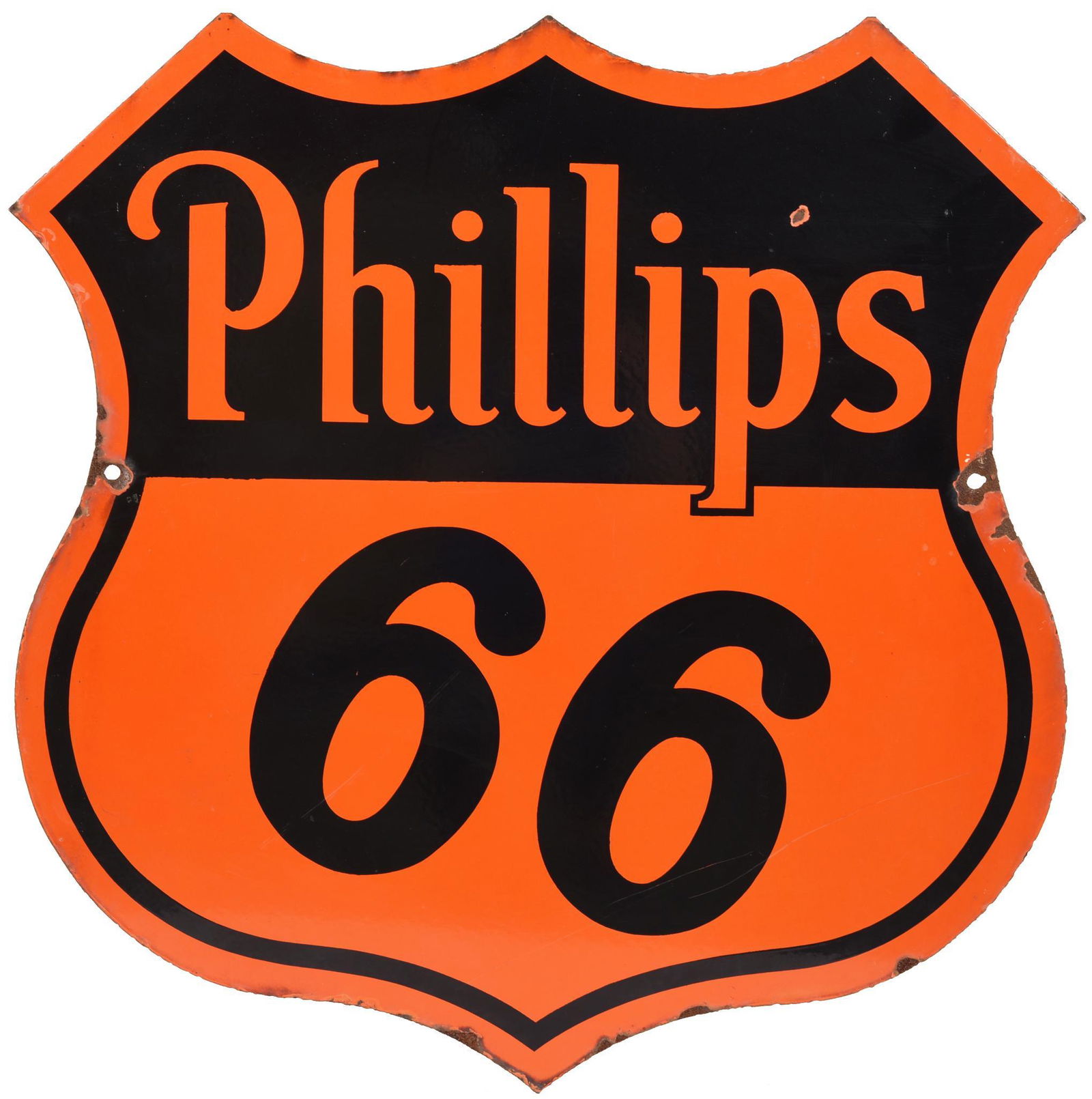 Phillips (Red & Orange) 66 Porcelain Sign (1 of 2)