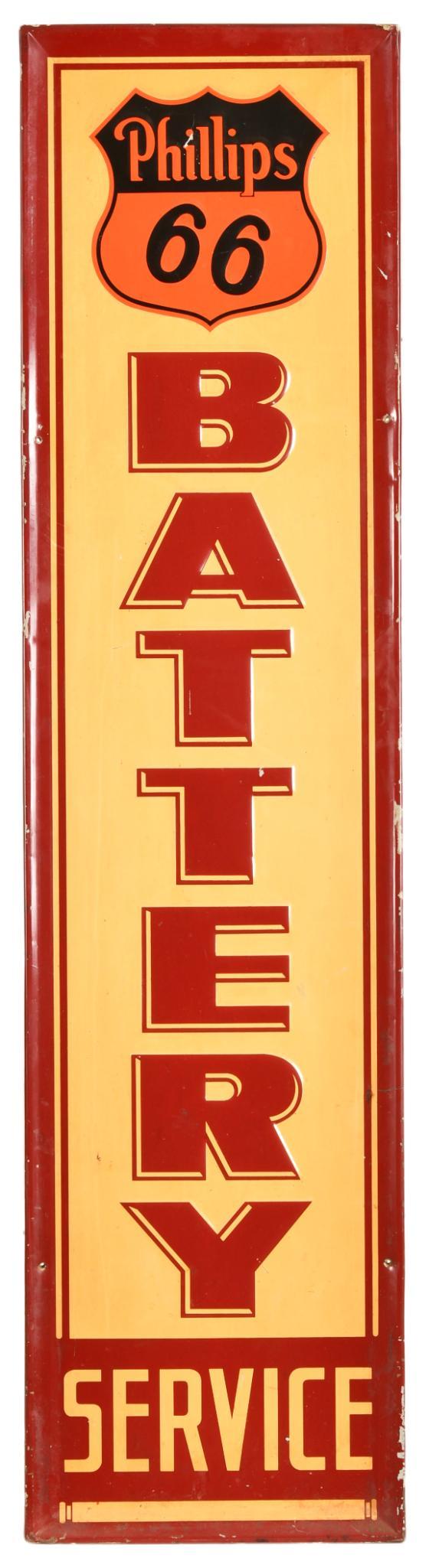 Phillips 66 (red & orange) Battery Service Metal (1 of 2)
