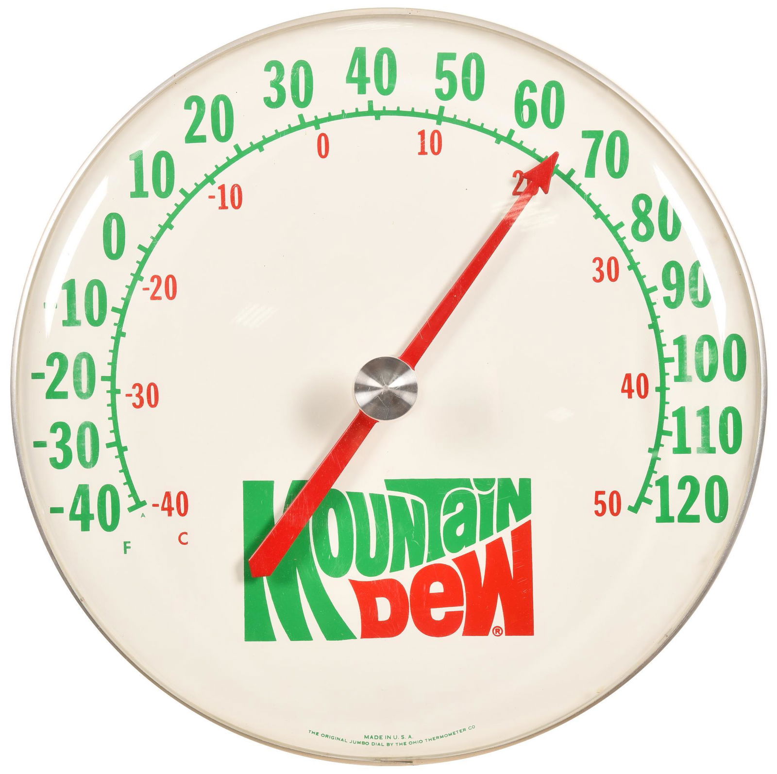 Mountain Dew Large Round Thermometer (1 of 2)