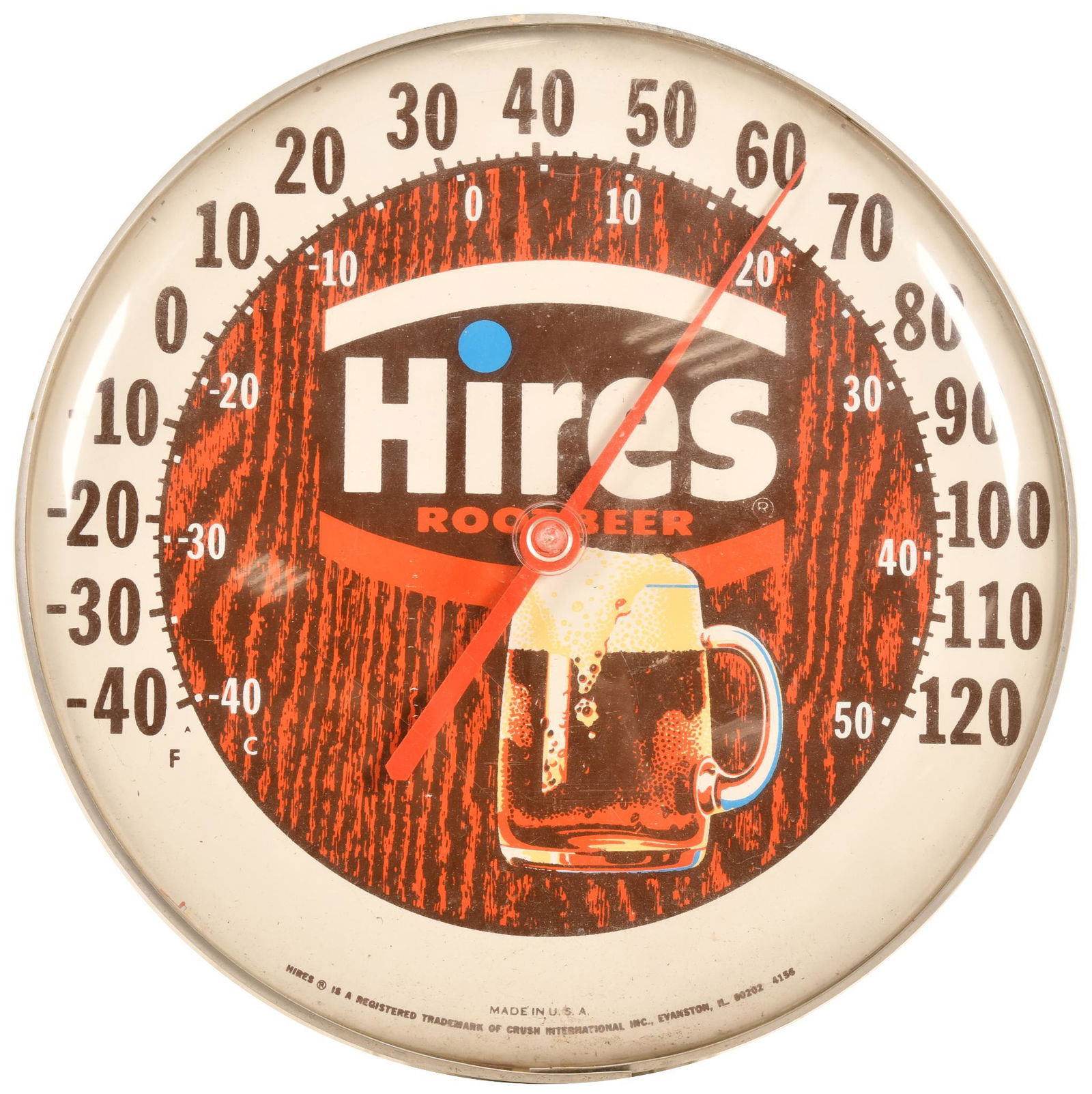 Hires Root Beer w/Mug Round Thermometer (1 of 2)