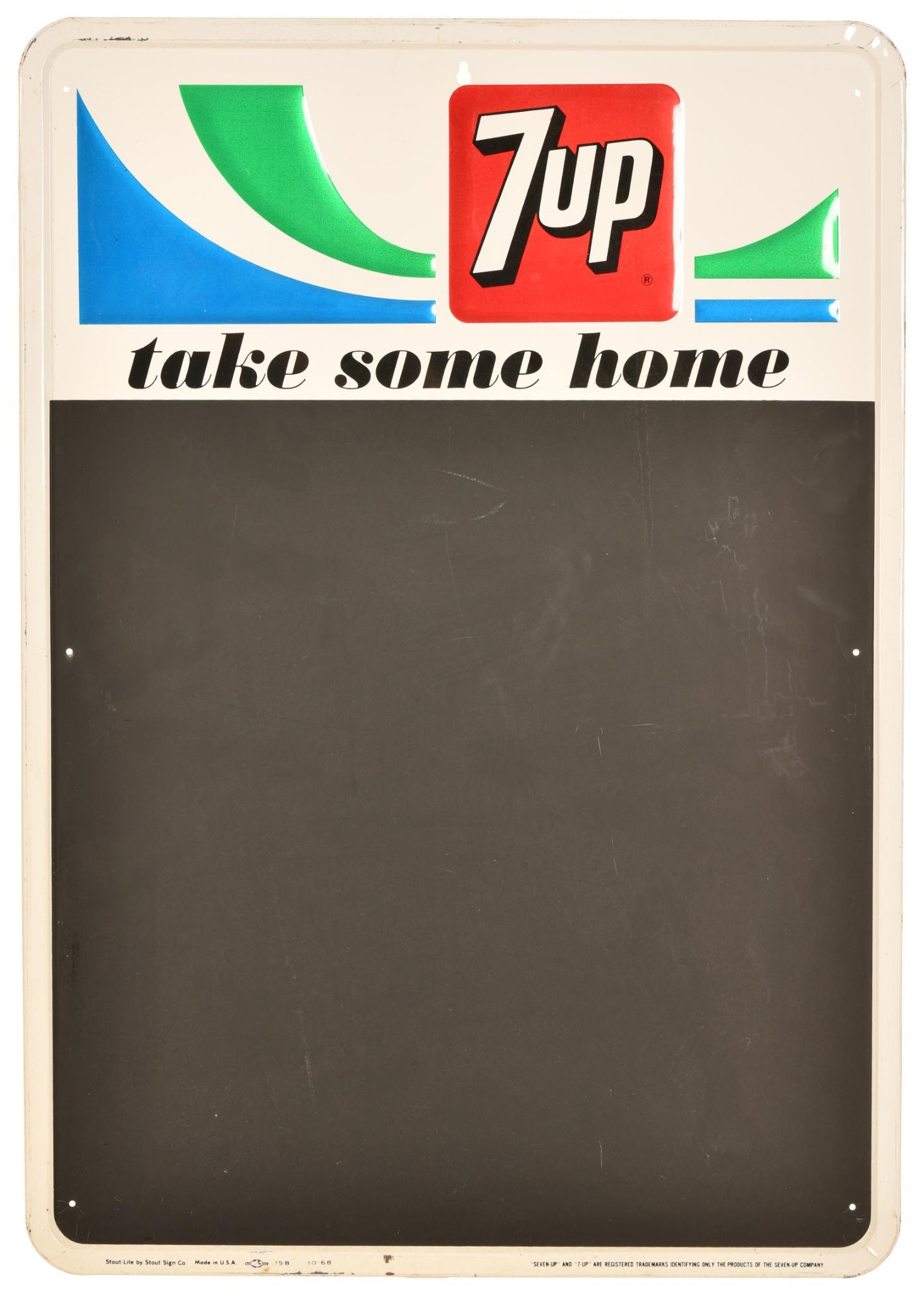 7up "Take Some Home" Metal Menu Sign (1 of 2)
