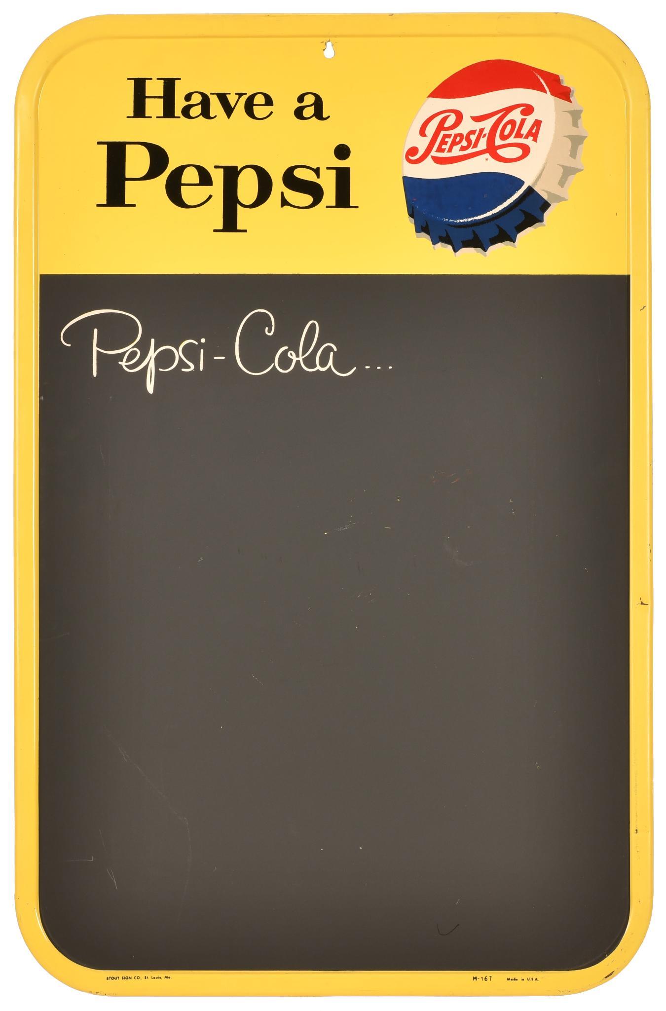 Have a Pepsi w/Bottle Cap Metal Menu Sign (1 of 2)