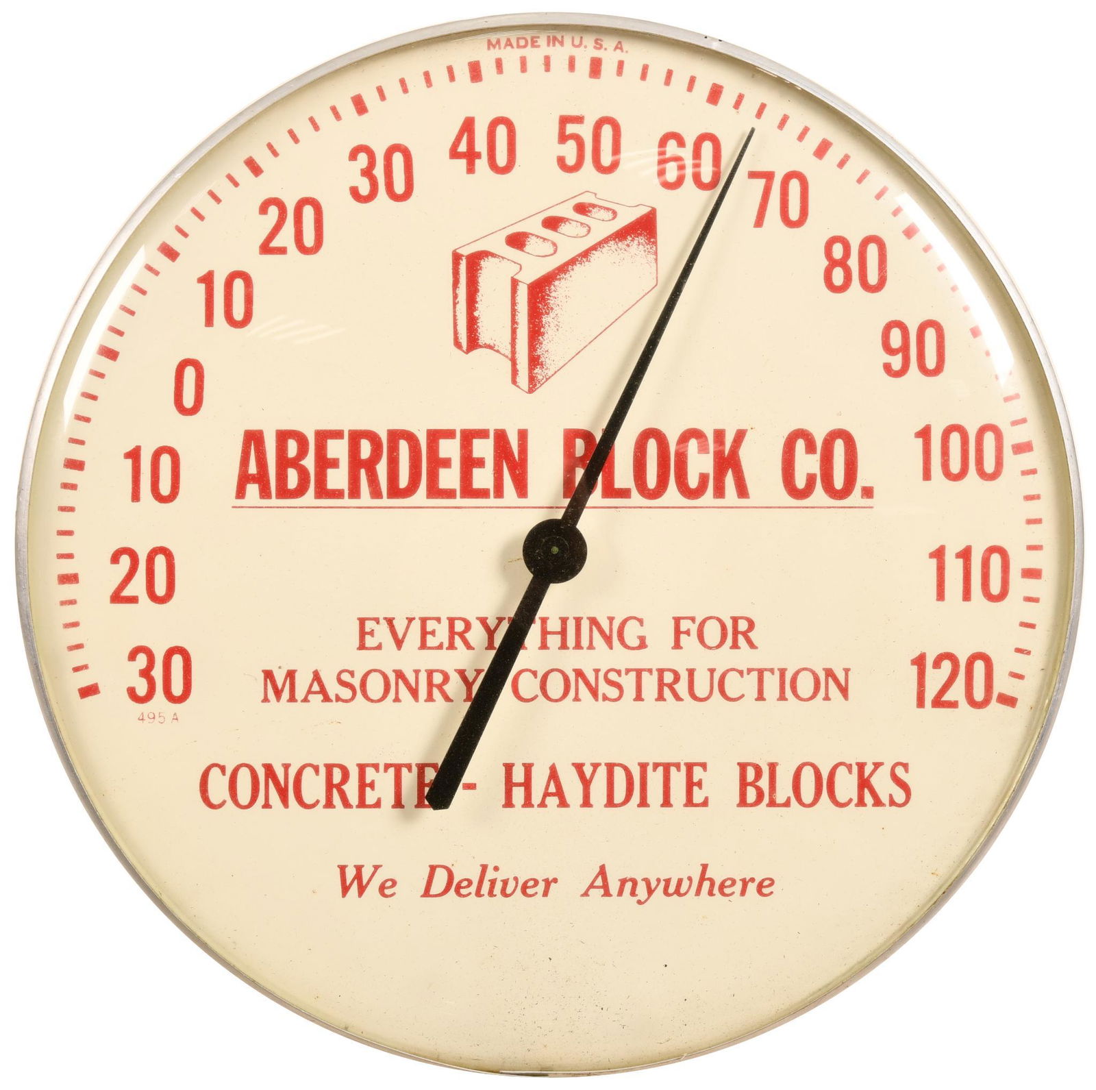 Aberdeen Block Co. Concrete Round Thermometer (1 of 2)