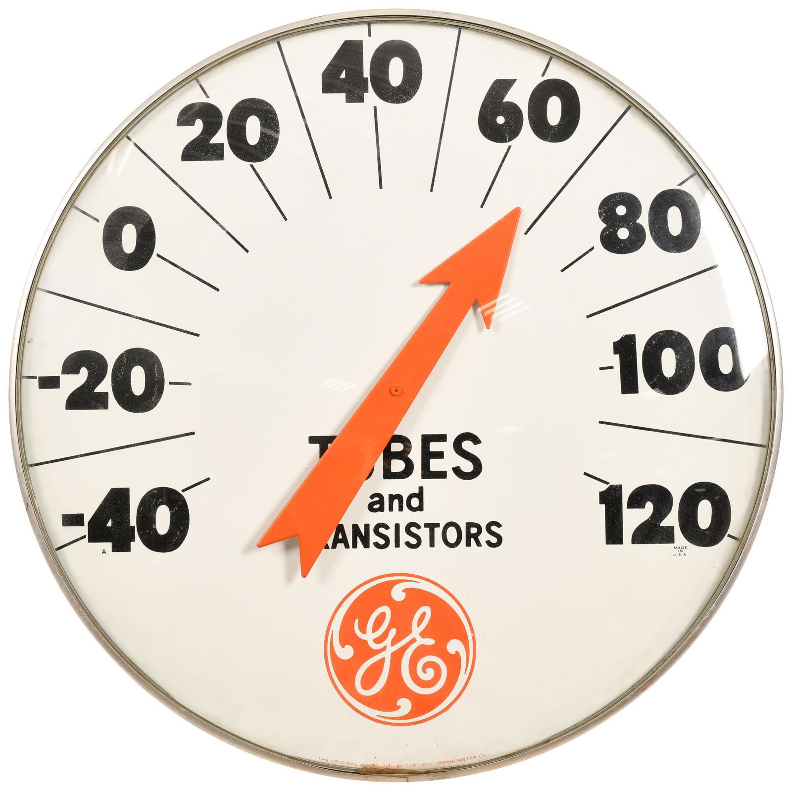 GE Tubes and Transistors Large Round Thermometer (1 of 2)