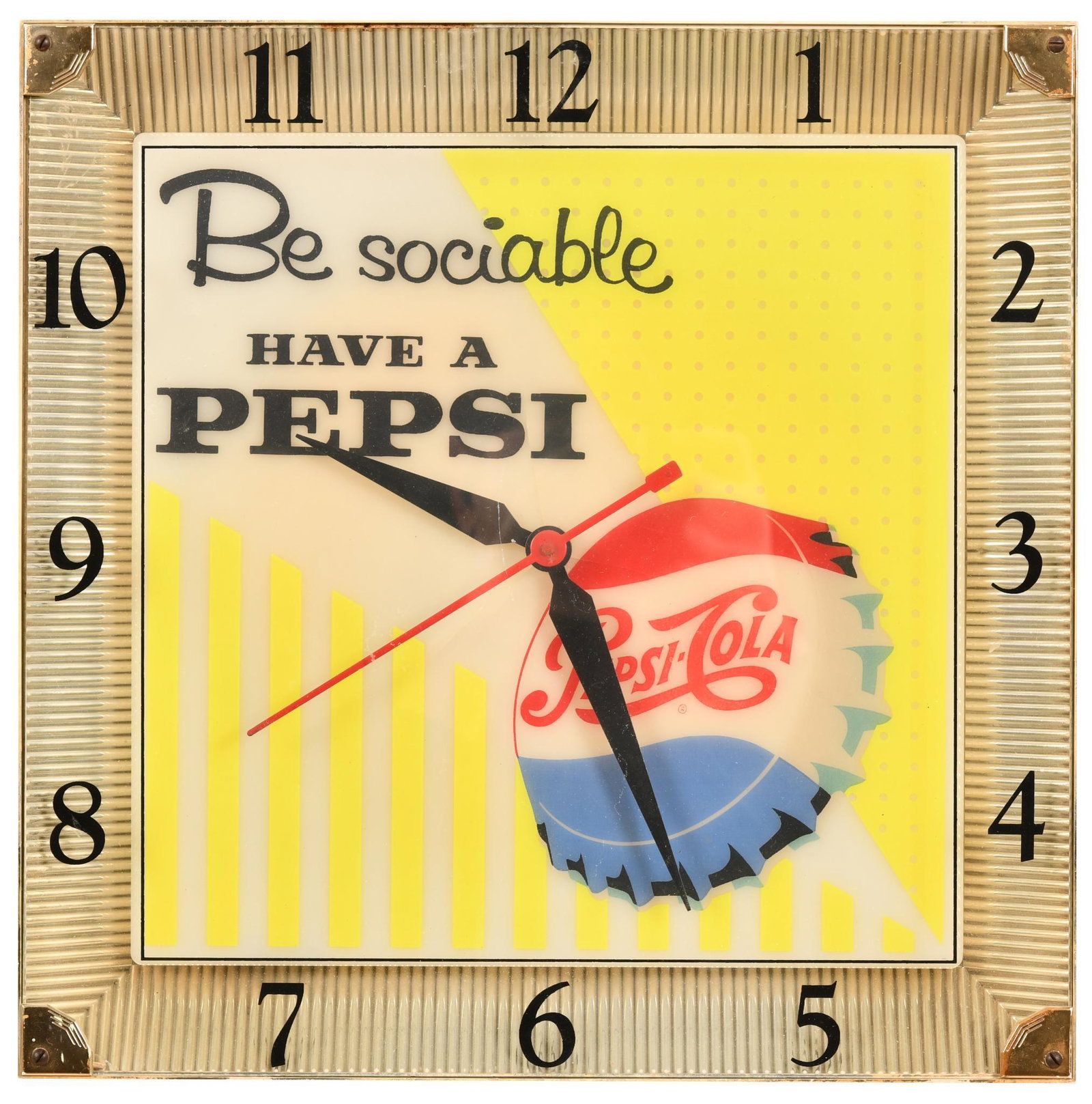 Be Sociable Have A Pepsi Plastic Lighted Clock (1 of 2)