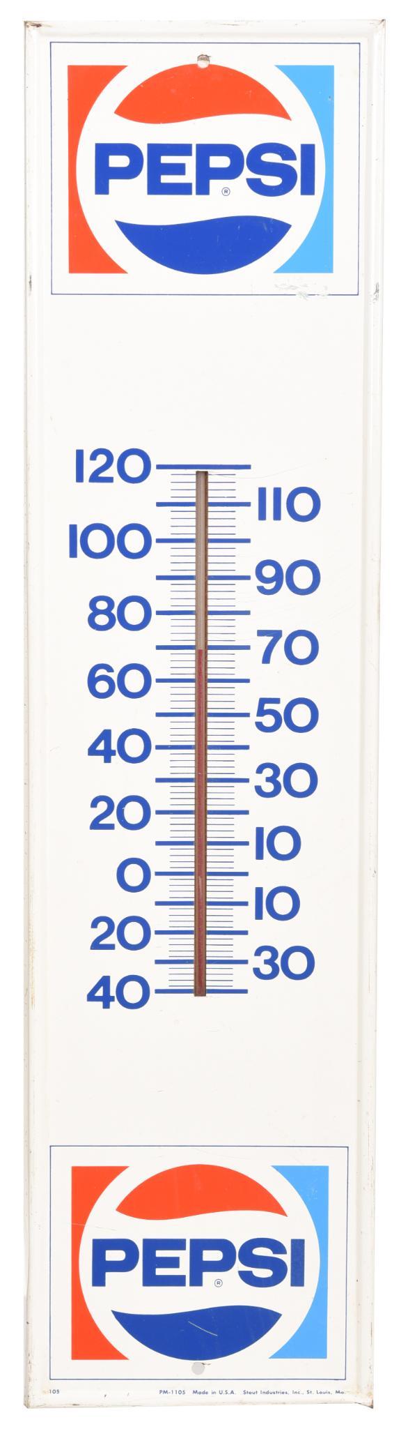 Pepsi w/Logo Metal Thermometer (1 of 2)