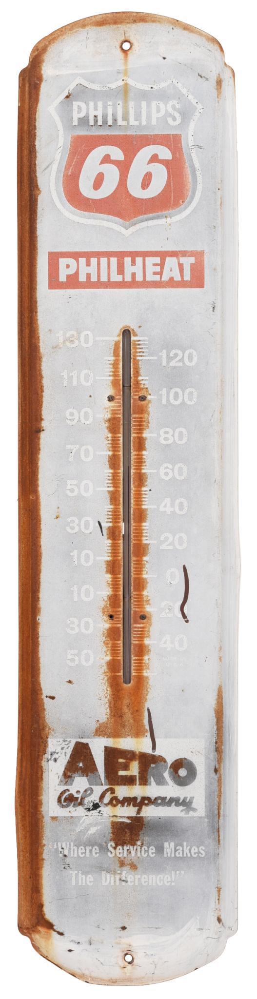 Phillips 66 Philheat Metal Thermometer (1 of 2)