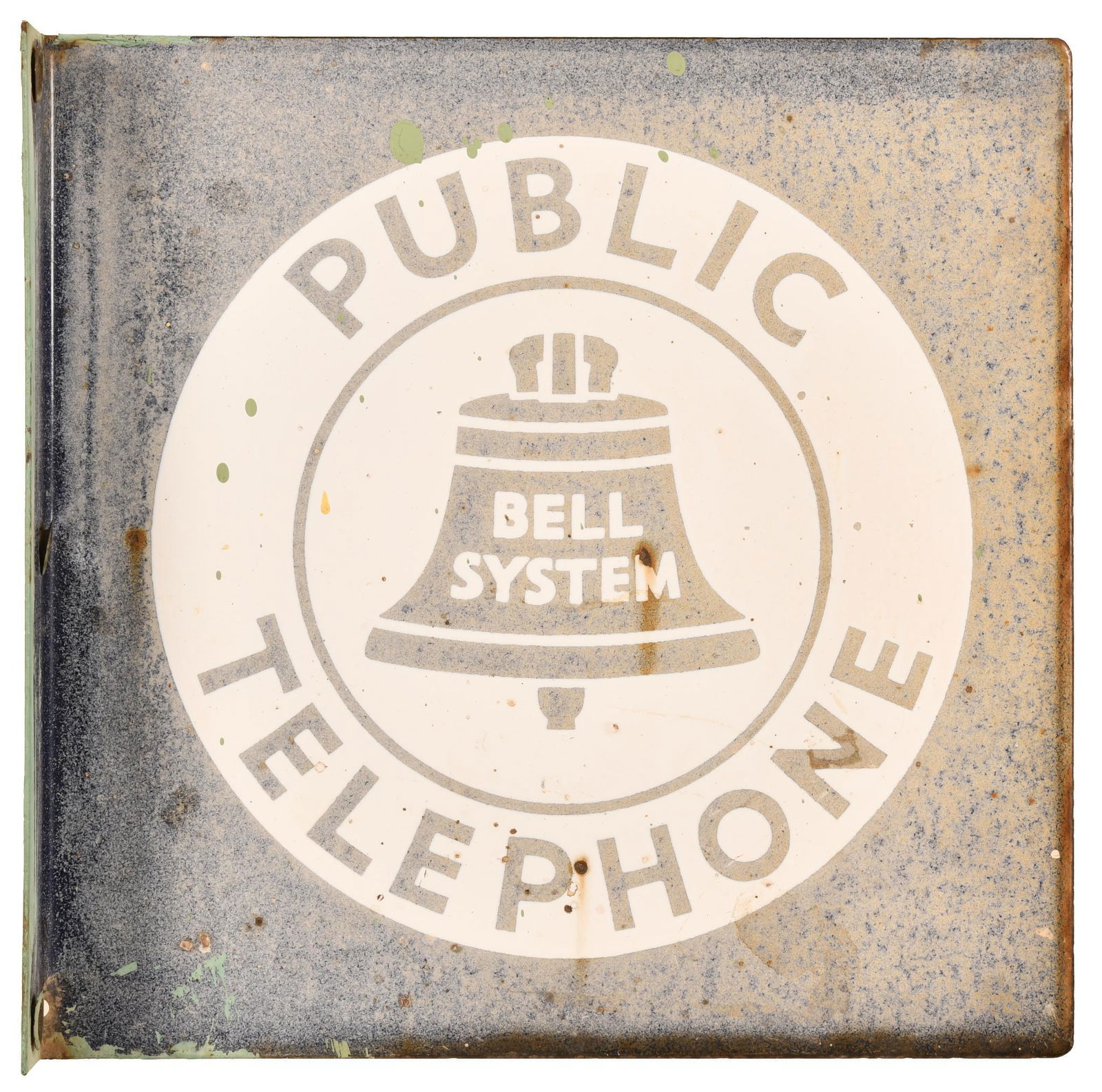 Public Telephone Bell System Porcelain Flange Sign (1 of 2)