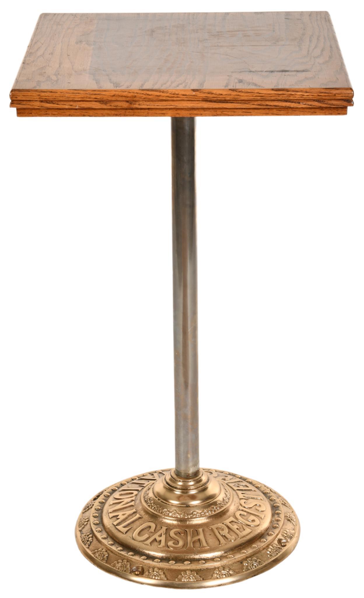 National Cash Register Table With embossed Brass Base (1 of 1)