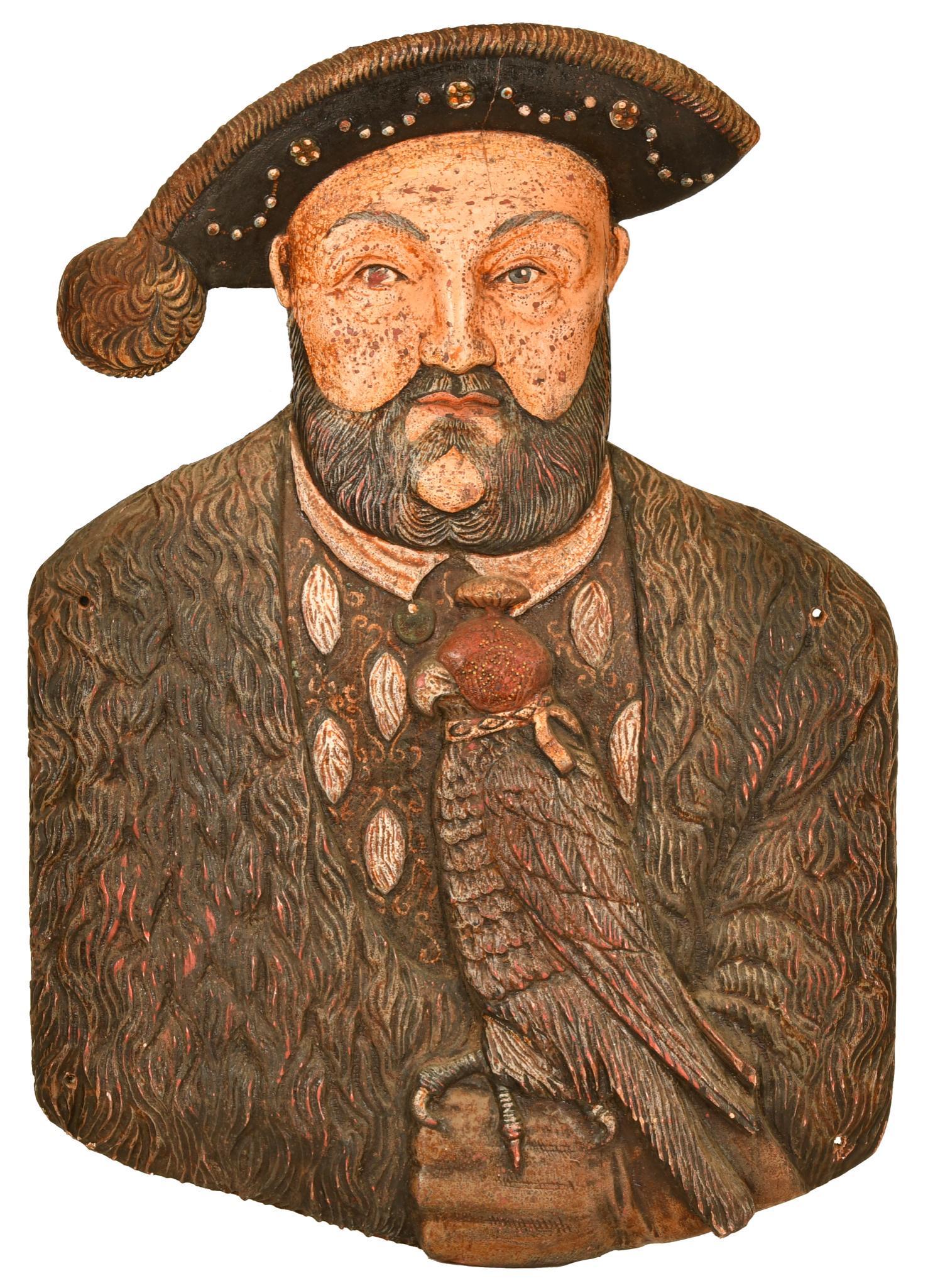 Early Carved Man With Falcon (1 of 2)