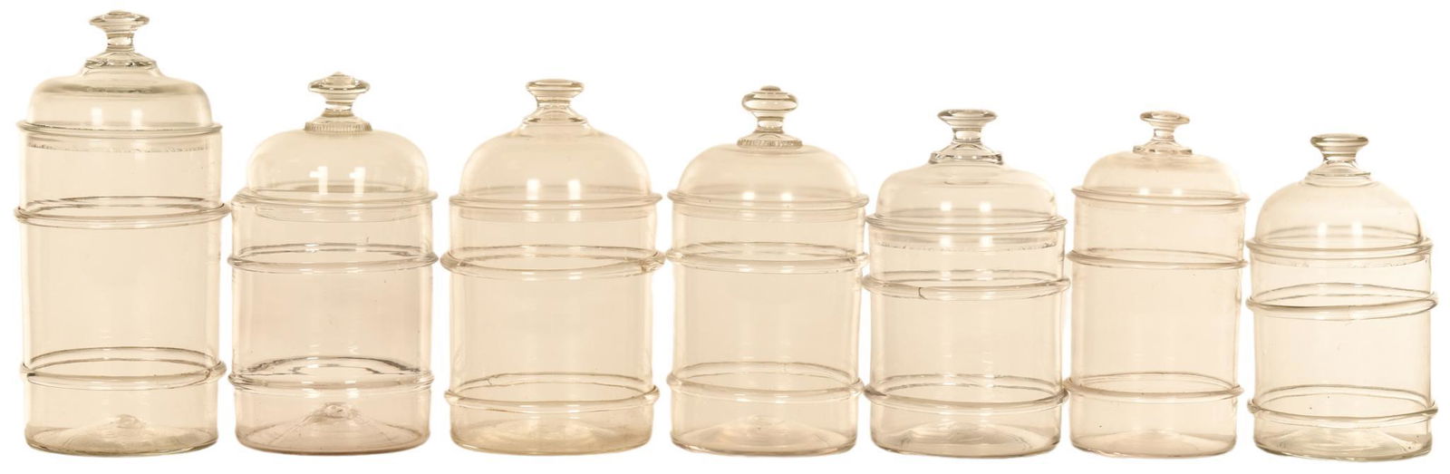 7-American Glass Blown Apothecary Jars (1 of 1)