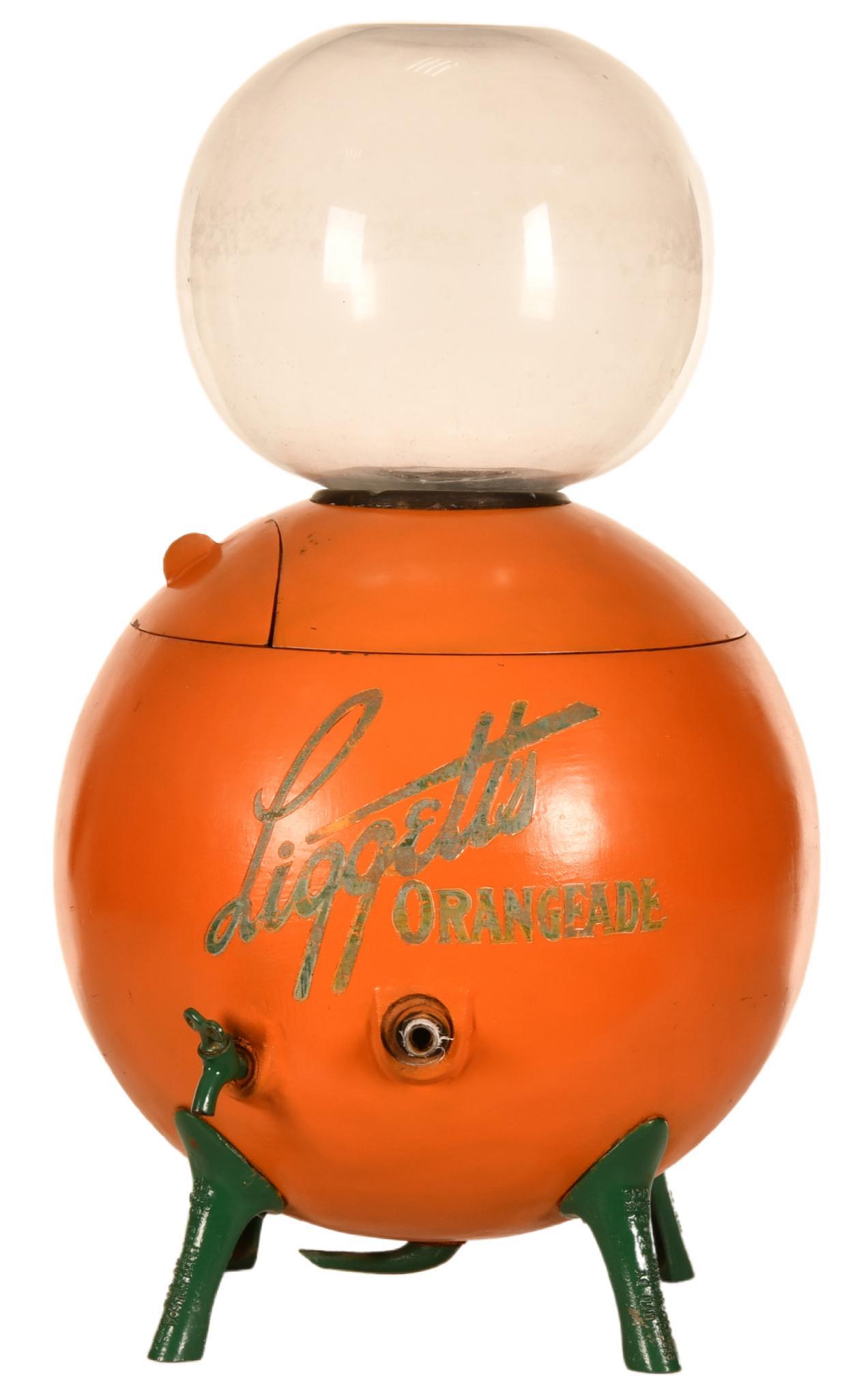 Liggett's Orangeade Counter-Top Round Metal Dispenser (1 of 2)