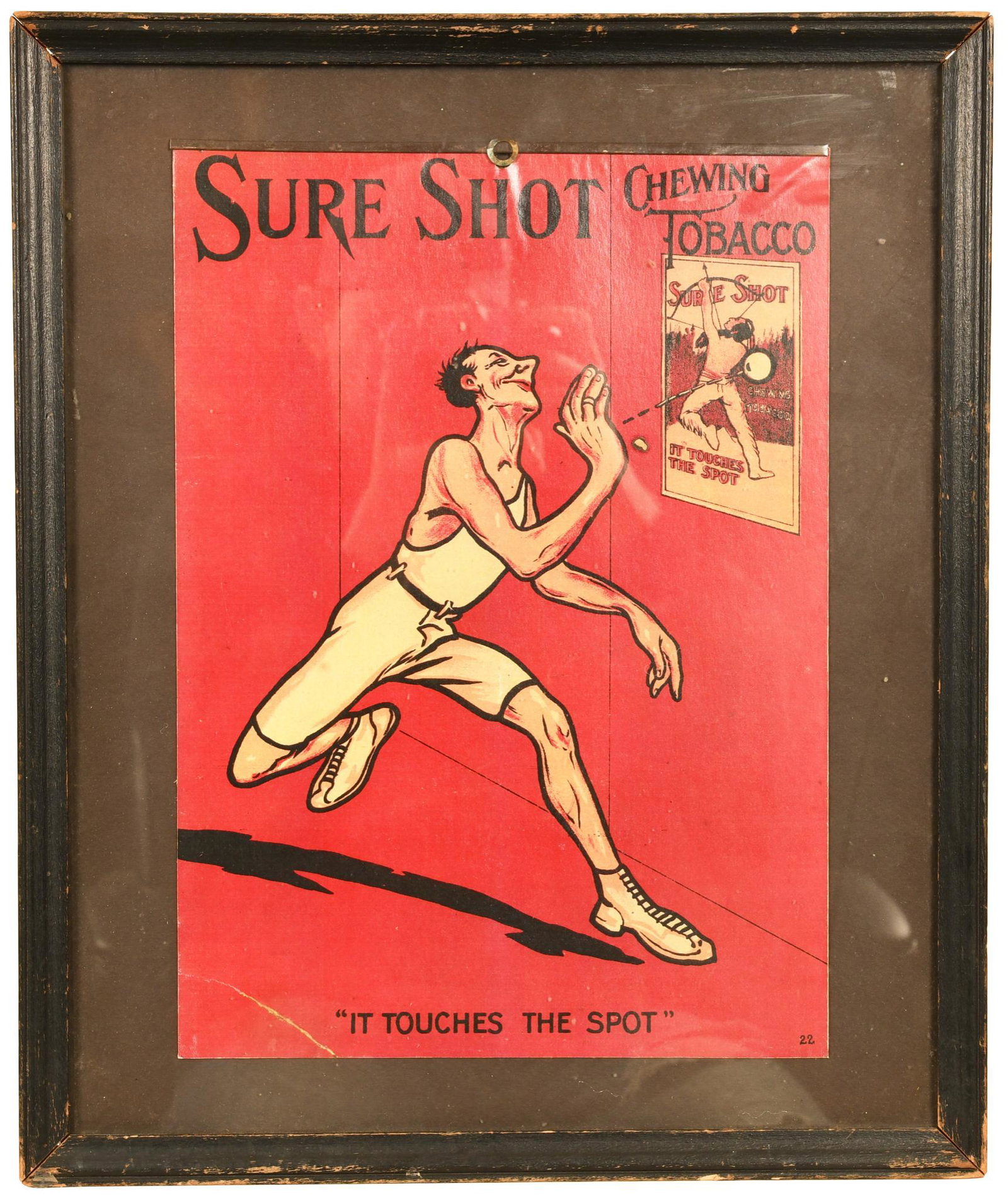 Sure Shot Chewing Tobacco Framed Advertising Poster (1 of 2)