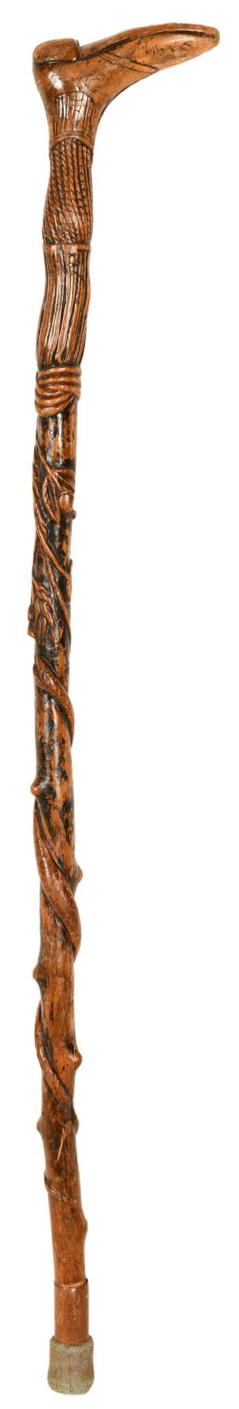 Early Wood Carved Cane With Boot Top (1 of 4)