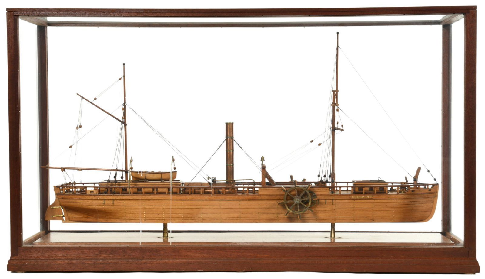 Steam Ship Model in Glass Display Case (1 of 2)