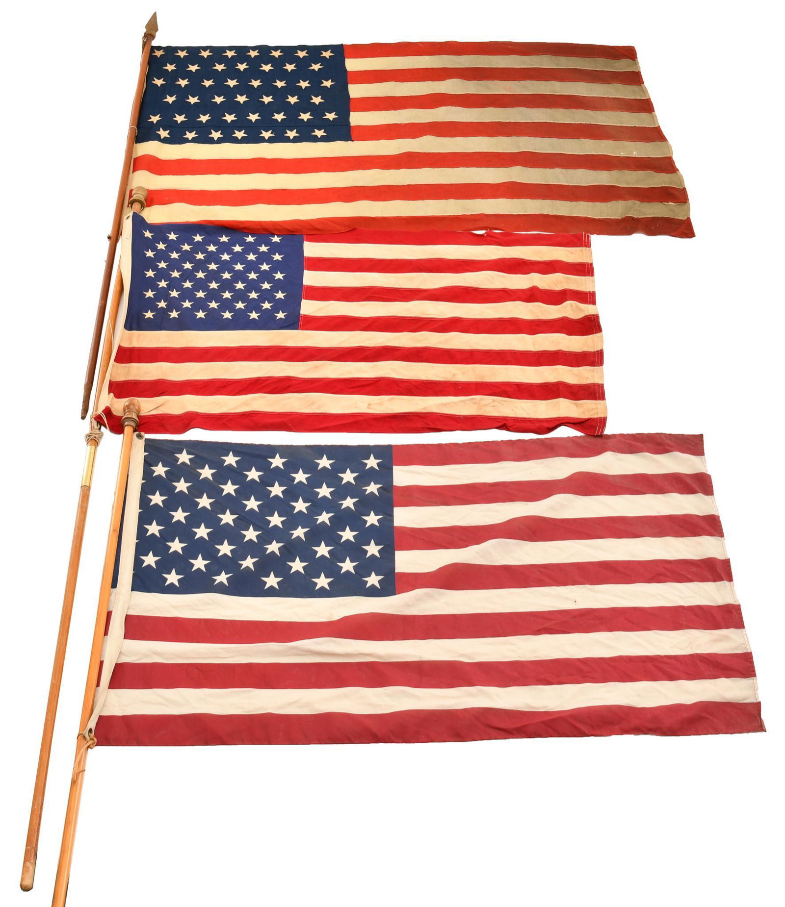 Lot of 3 Large American Flags (1 of 1)