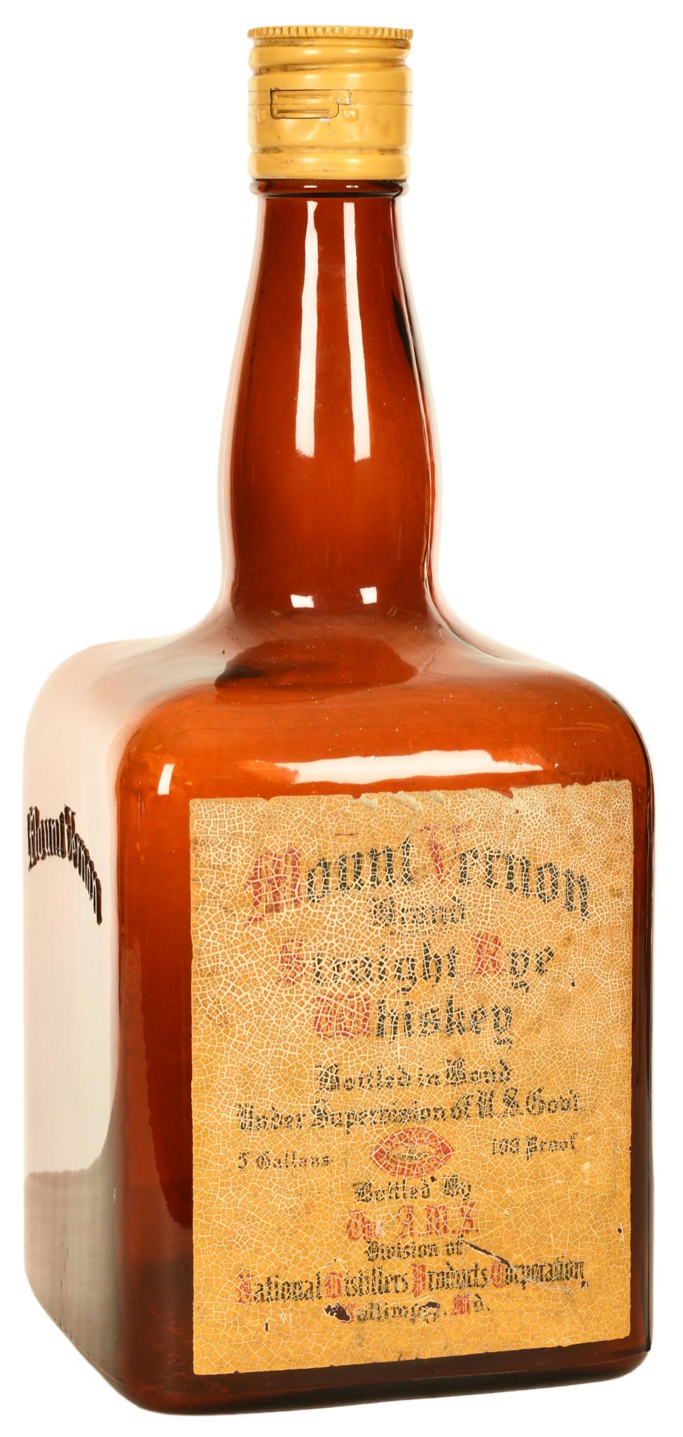 Mount Vernon Brand Straight Rye Whisky Bar Bottle (1 of 3)