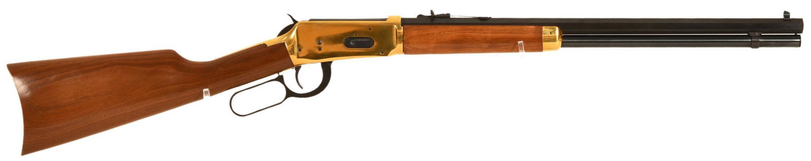 Winchester Model 94 Centennial 30-30 Caliber Lever Action Rifle: Centennial '66 edition model 94 with gold adornments, octagonal barrel, bore and rifling are pristine, lever action is smooth and strong, shows very few if any signs of wear from handling or shooting,
