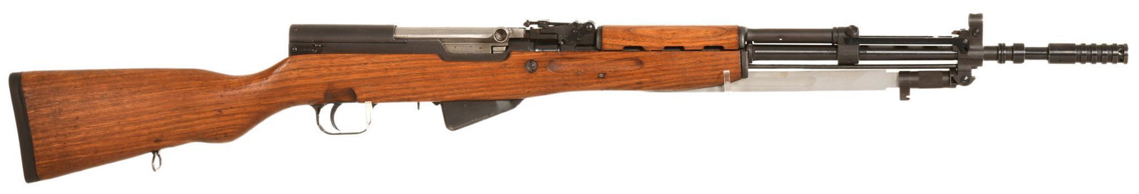 Century Arms Intl. SKS 7.62x39 Caliber Semi Auto Rifle: Bore is bright and rifling is sharp, likely Yugoslavian in origin, has flash hider, fold down bayonet, and flip up grenade launcher sights, stock is in very good condition with only a few small dings 