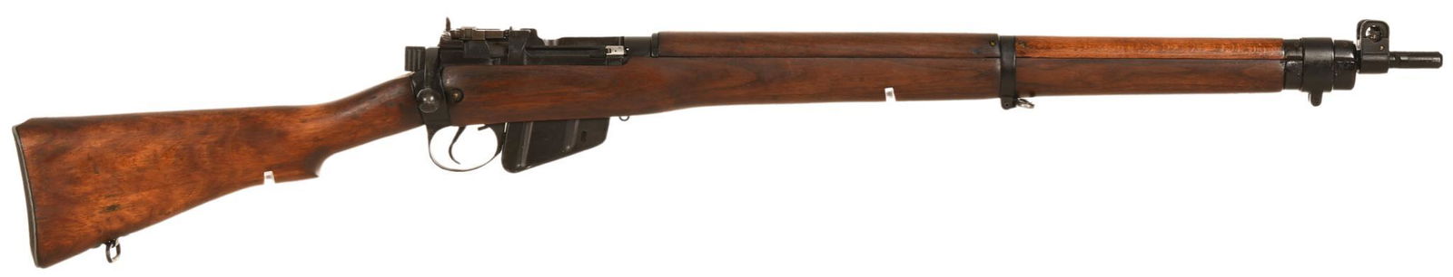 Lee-Enfield No. 4 Mk 1 .303 British Caliber Bolt Action Rifle: British Lee Enfield manufactured by Savage Arms in the US in 1942 as part of the lend lease act during World War II, marked "US Property" on side of receiver, rifling is sharp, bore is in good to very