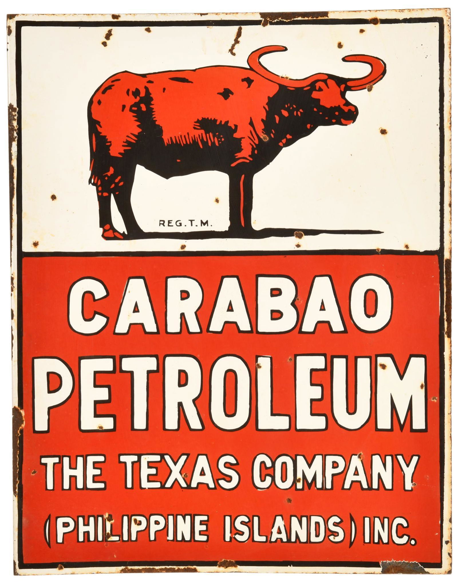 Carabao Petroleum The Texas Company Flange Sign (1 of 2)