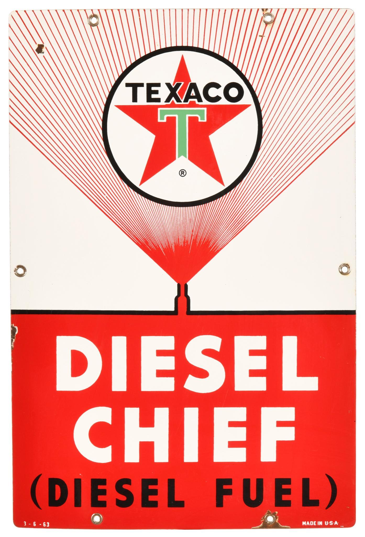 Texaco Diesel Chief Pump Plate (1 of 2)
