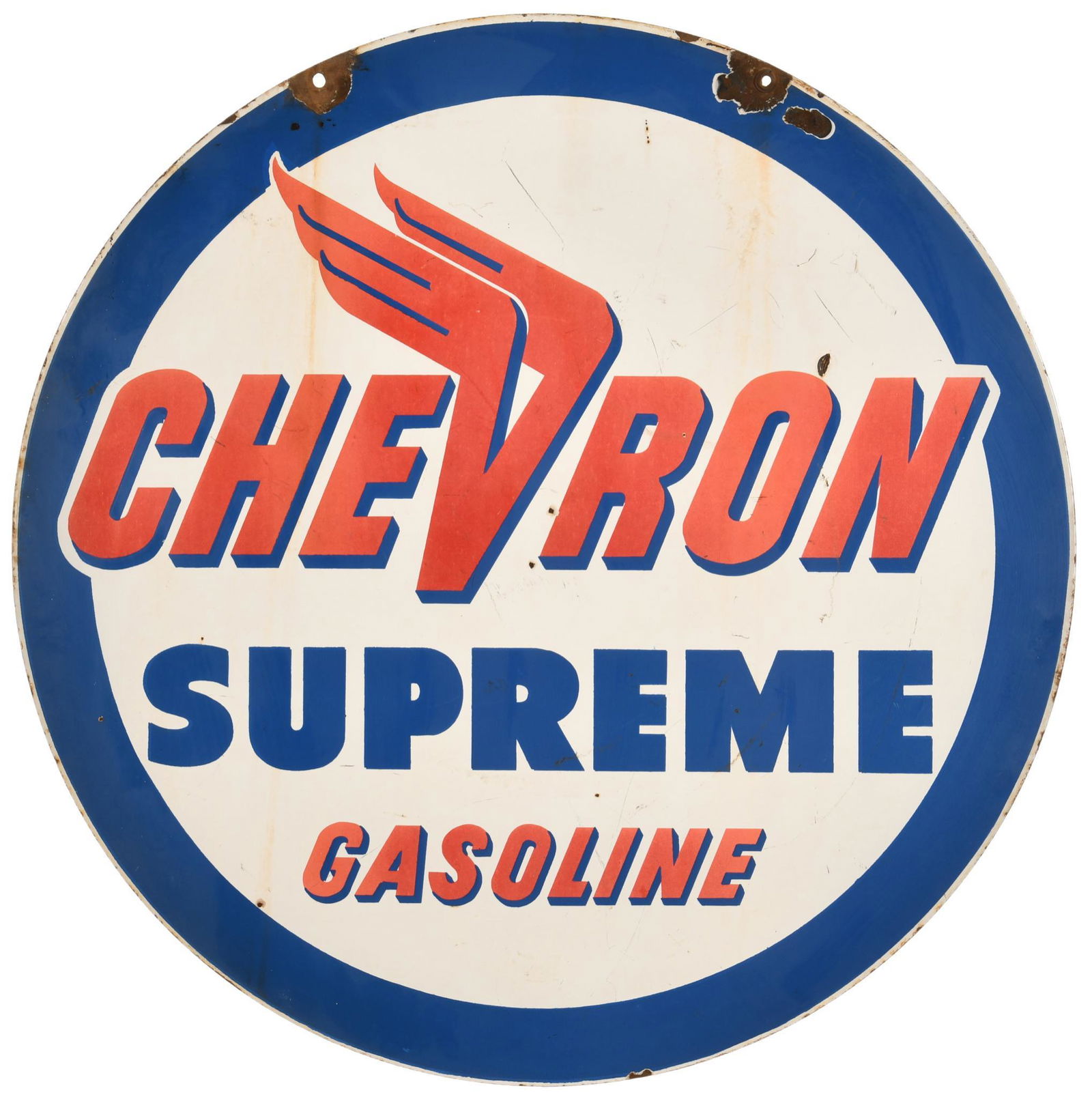 Chevron Supreme Gasoline Hanging Sign (1 of 2)