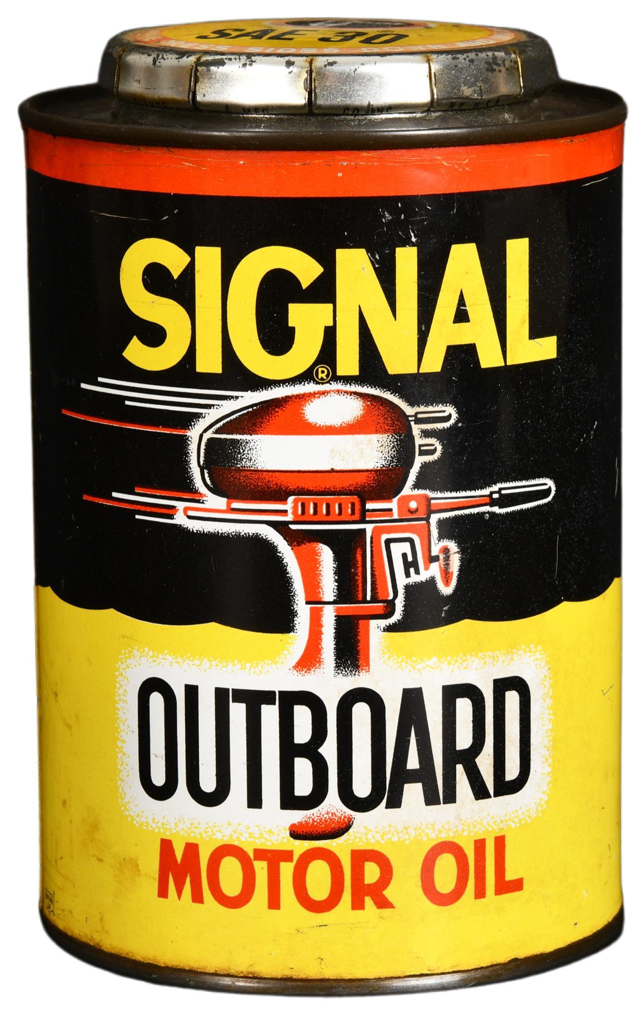 Signal Outboard Motor Oil 1 Quart Can (1 of 3)